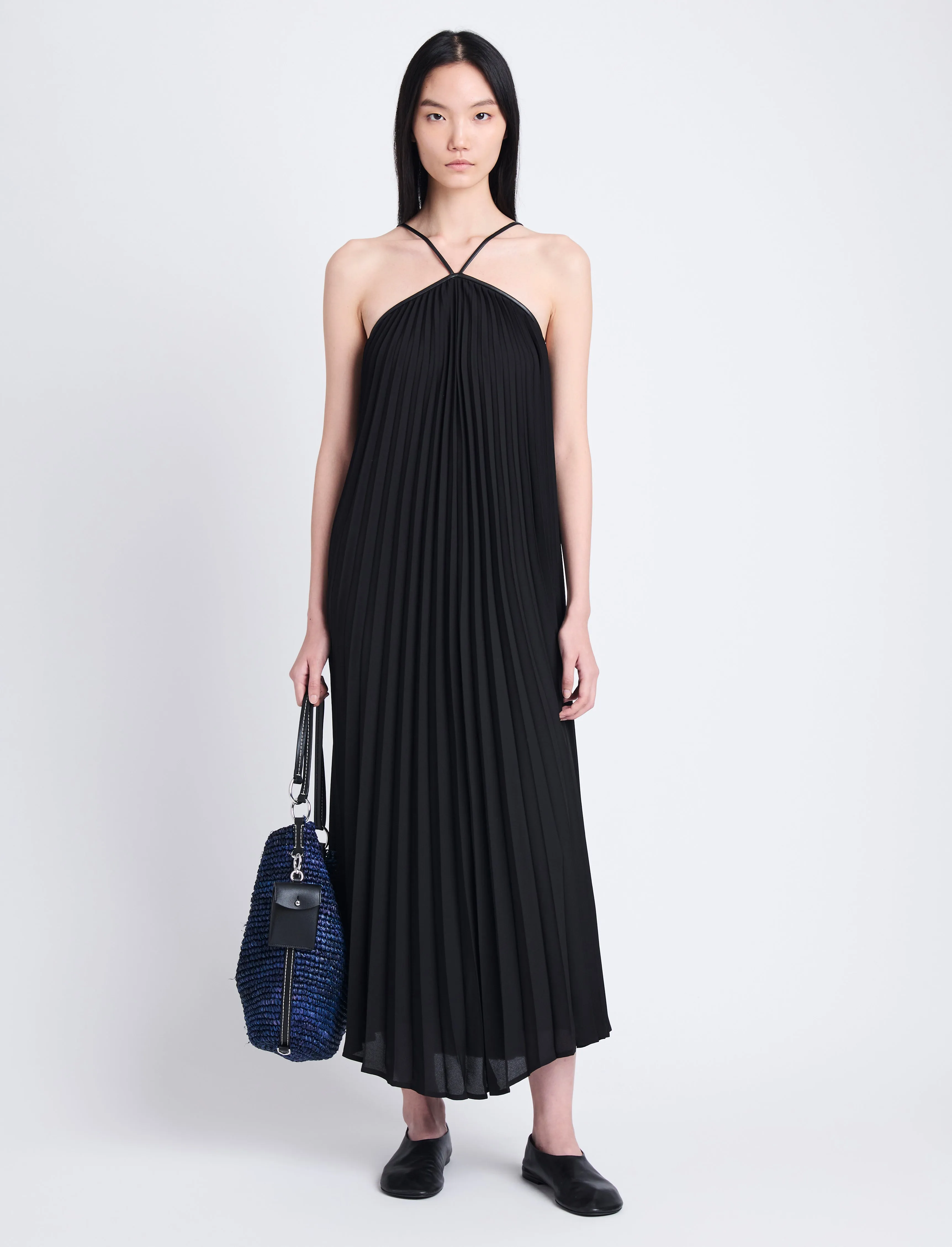 Celeste Pleated Dress in Lightweight Crepe sold by Proenza Schouler product image thumbnail 2