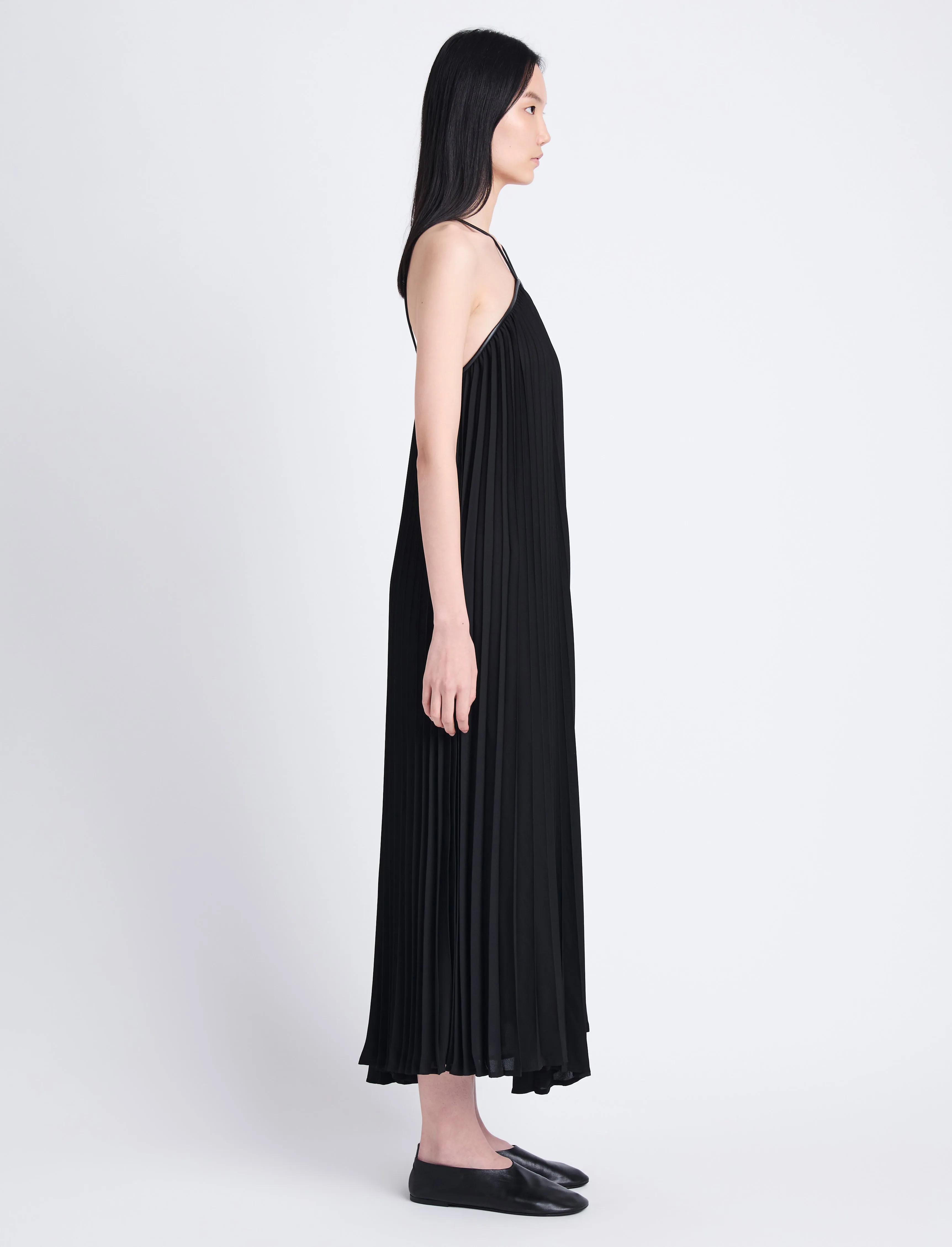 Celeste Pleated Dress in Lightweight Crepe sold by Proenza Schouler product image thumbnail 3