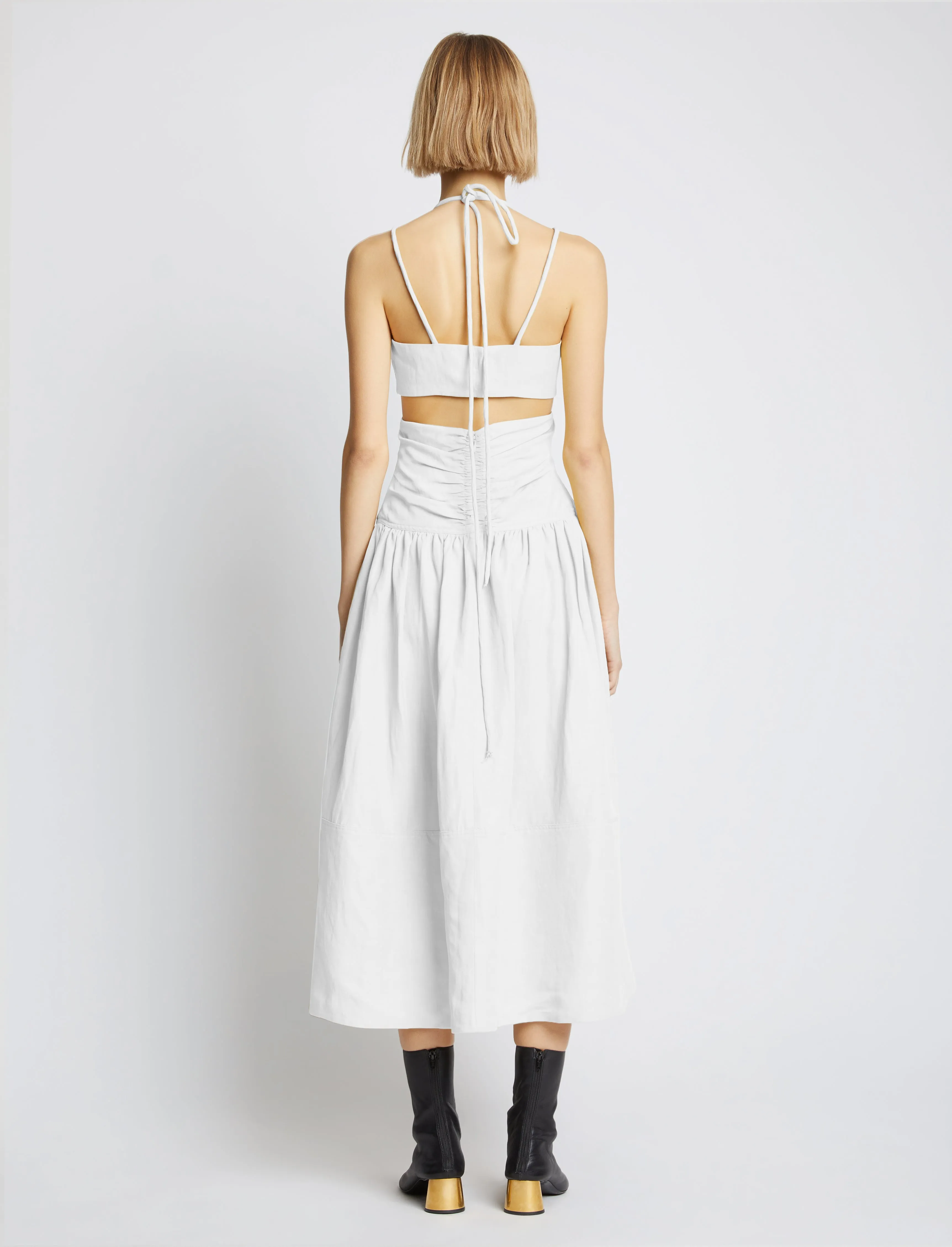 Viscose Linen Ruched Dress sold by Proenza Schouler product image thumbnail 4