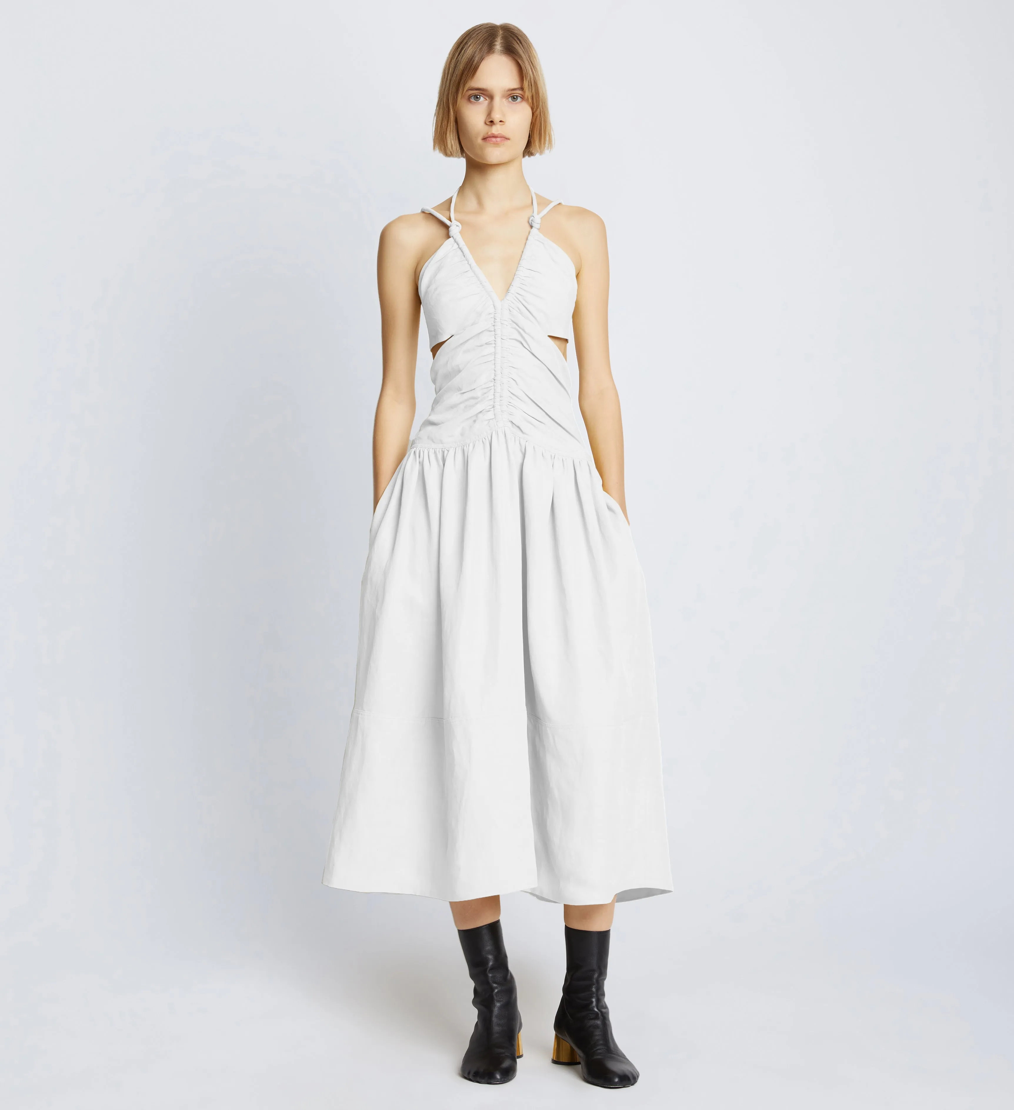 Viscose Linen Ruched Dress sold by Proenza Schouler product image thumbnail 2