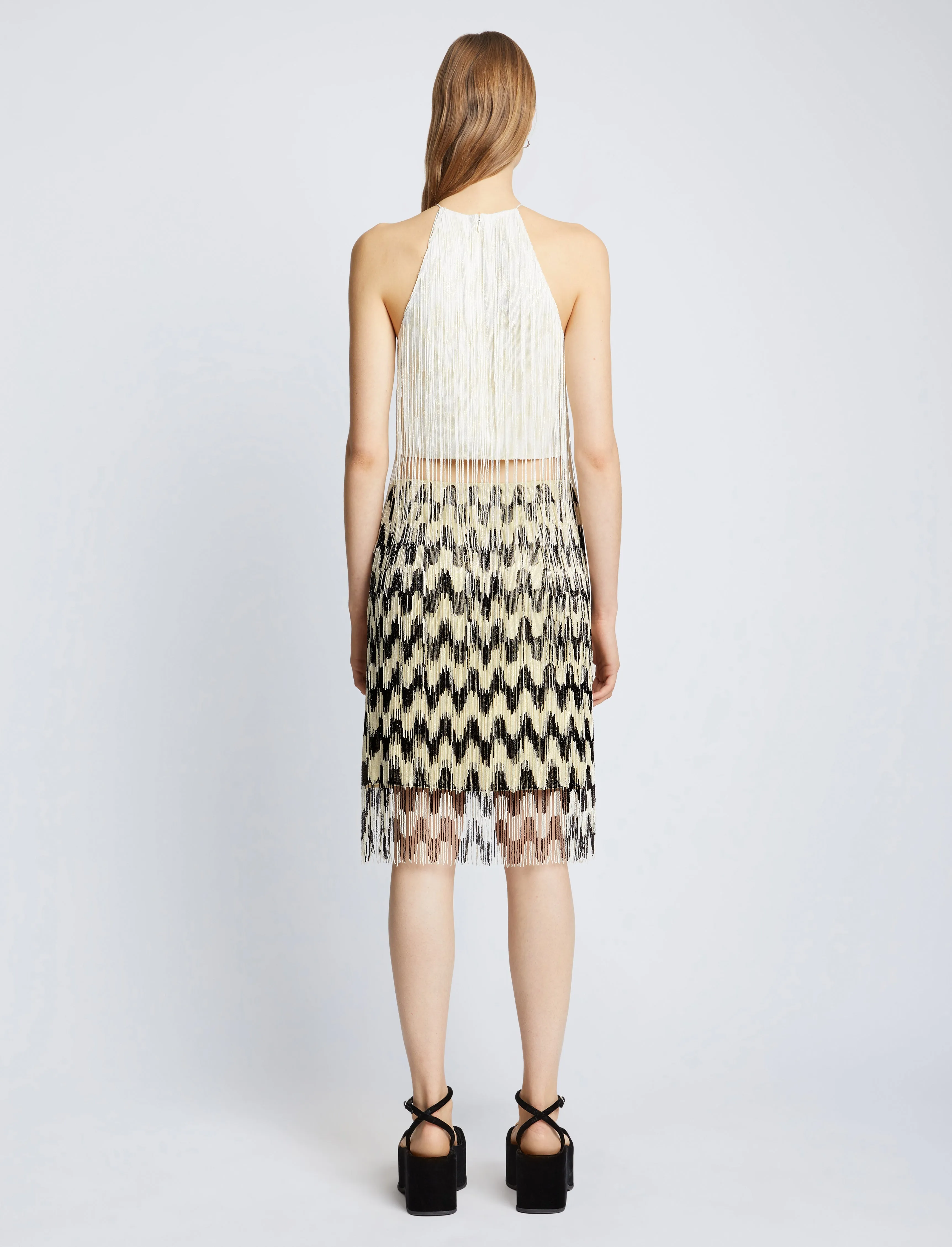 Graphic Beaded Fringe Embroidered Skirt sold by Proenza Schouler product image thumbnail 4