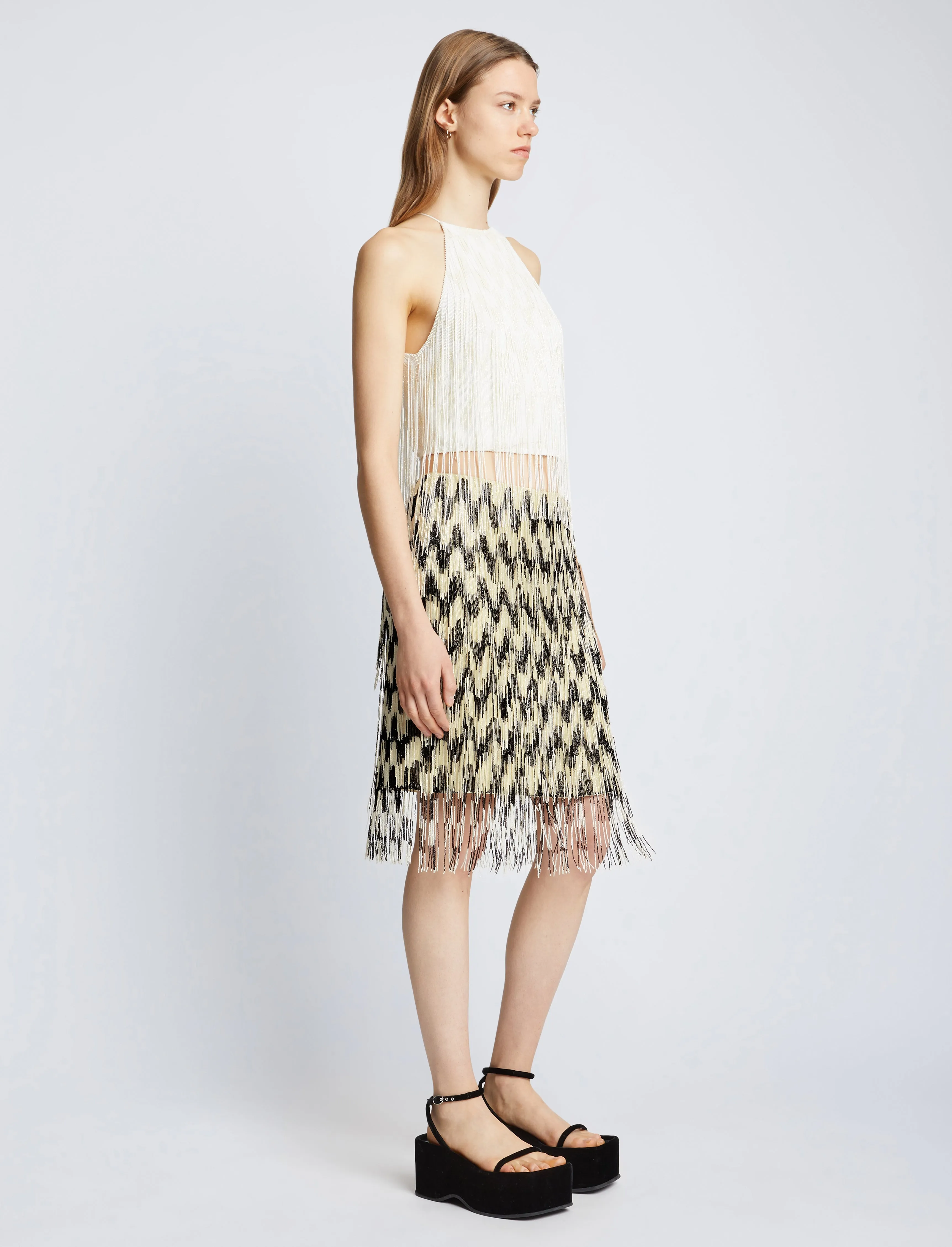 Graphic Beaded Fringe Embroidered Skirt sold by Proenza Schouler product image thumbnail 3