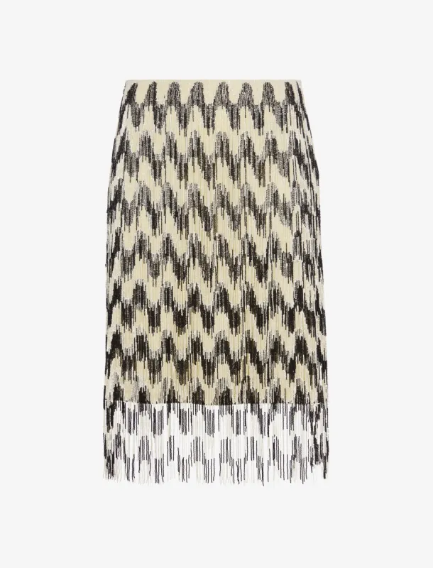 Graphic Beaded Fringe Embroidered Skirt sold by Proenza Schouler