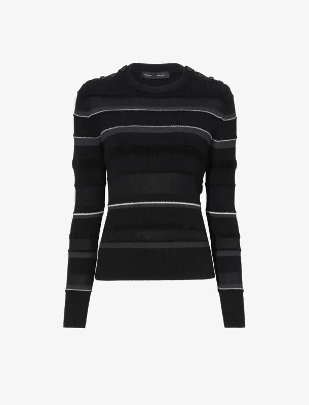 Judy Sweater in Textured Striped Knit made by Proenza Schouler