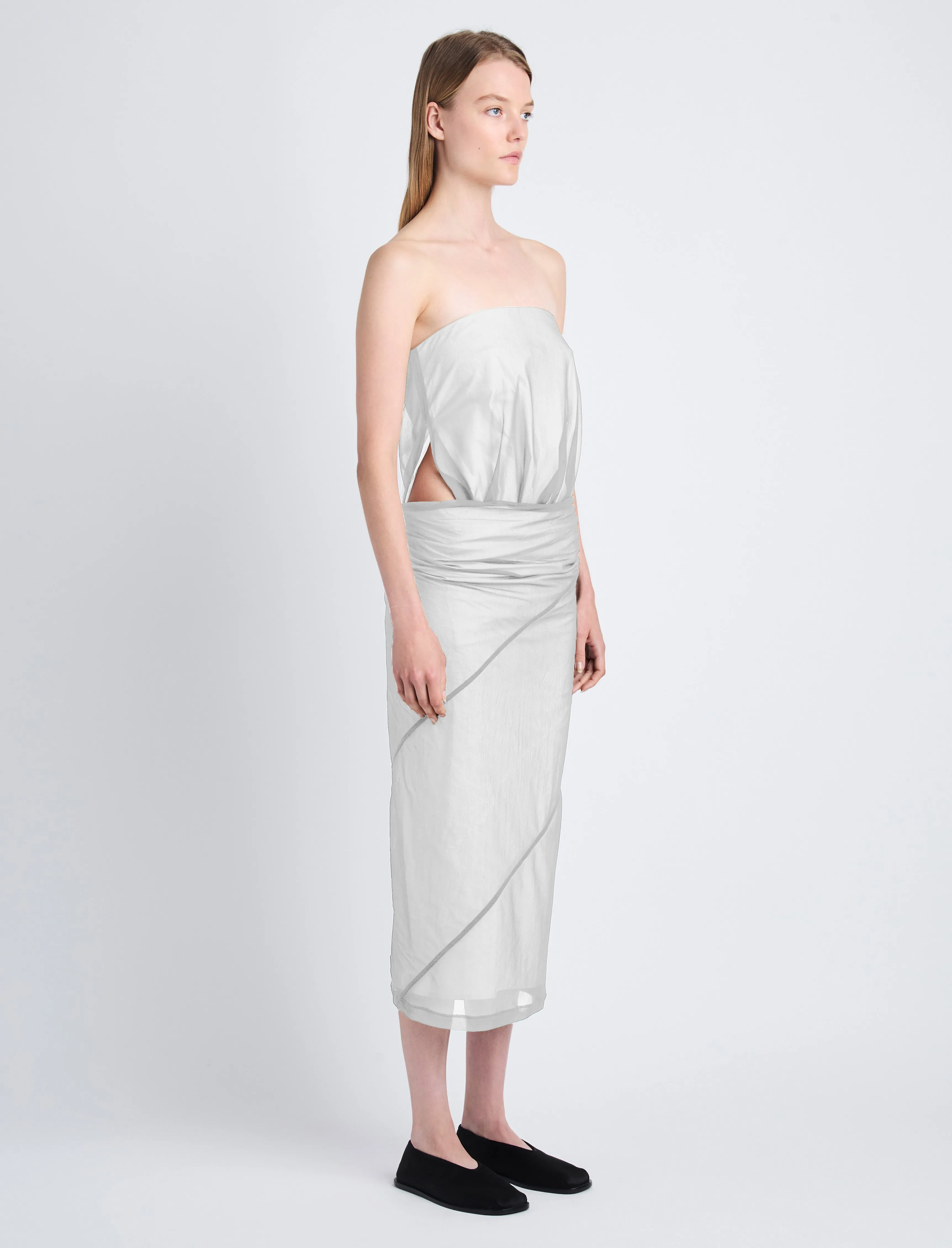 Gwen Strapless Dress in Silk Nylon sold by Proenza Schouler product image thumbnail 3
