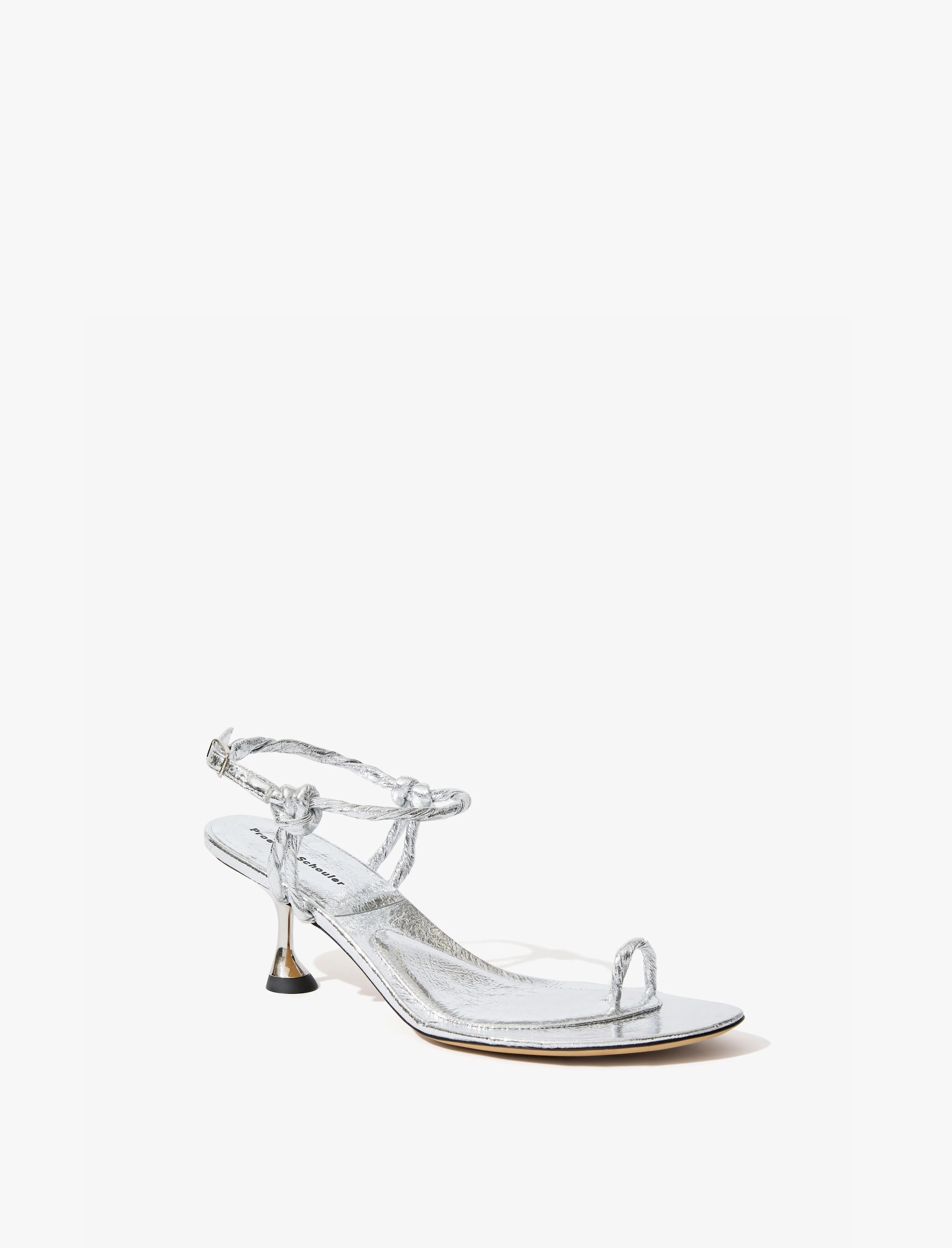 Tee Toe Ring Sandals in Crinkled Metallic sold by Proenza Schouler product image thumbnail 2