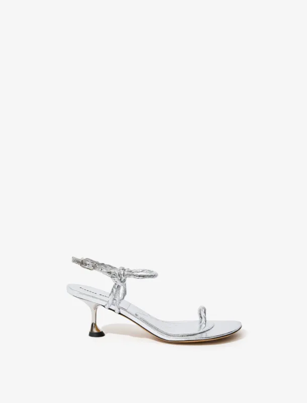 Tee Toe Ring Sandals in Crinkled Metallic made by Proenza Schouler