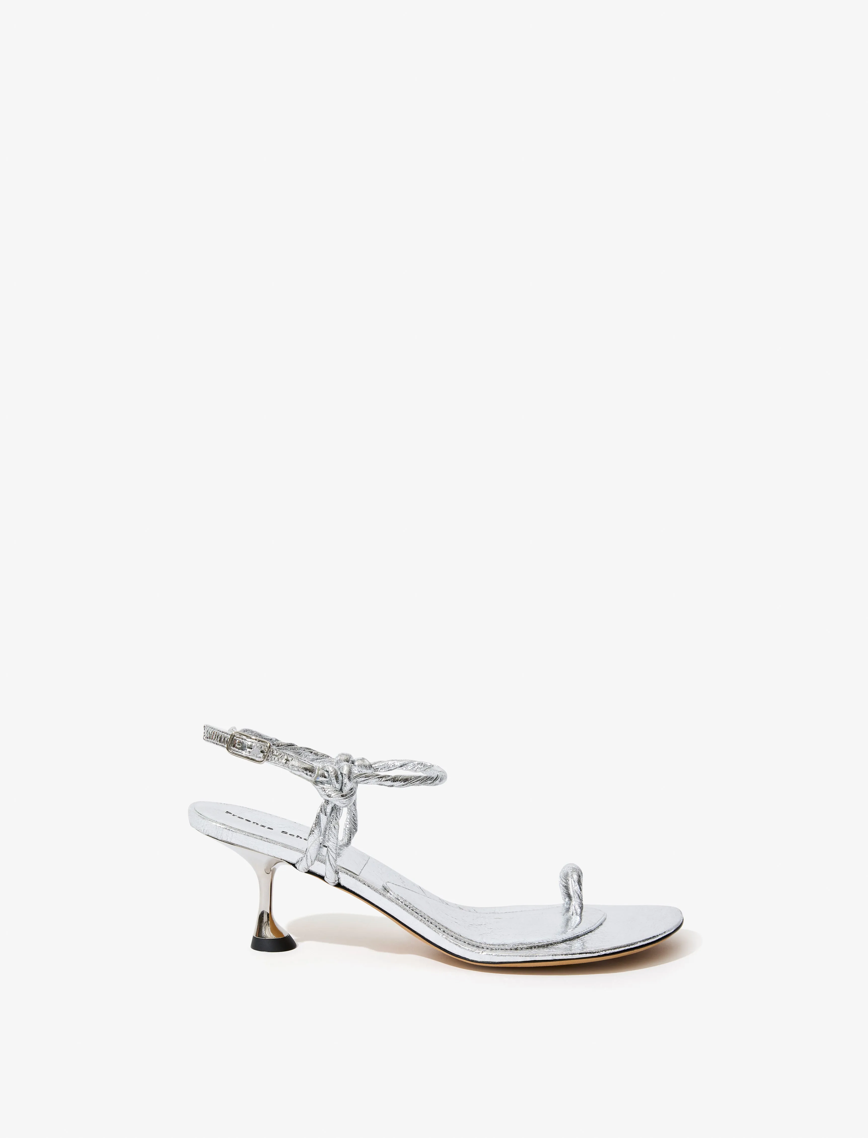 Tee Toe Ring Sandals in Crinkled Metallic sold by Proenza Schouler