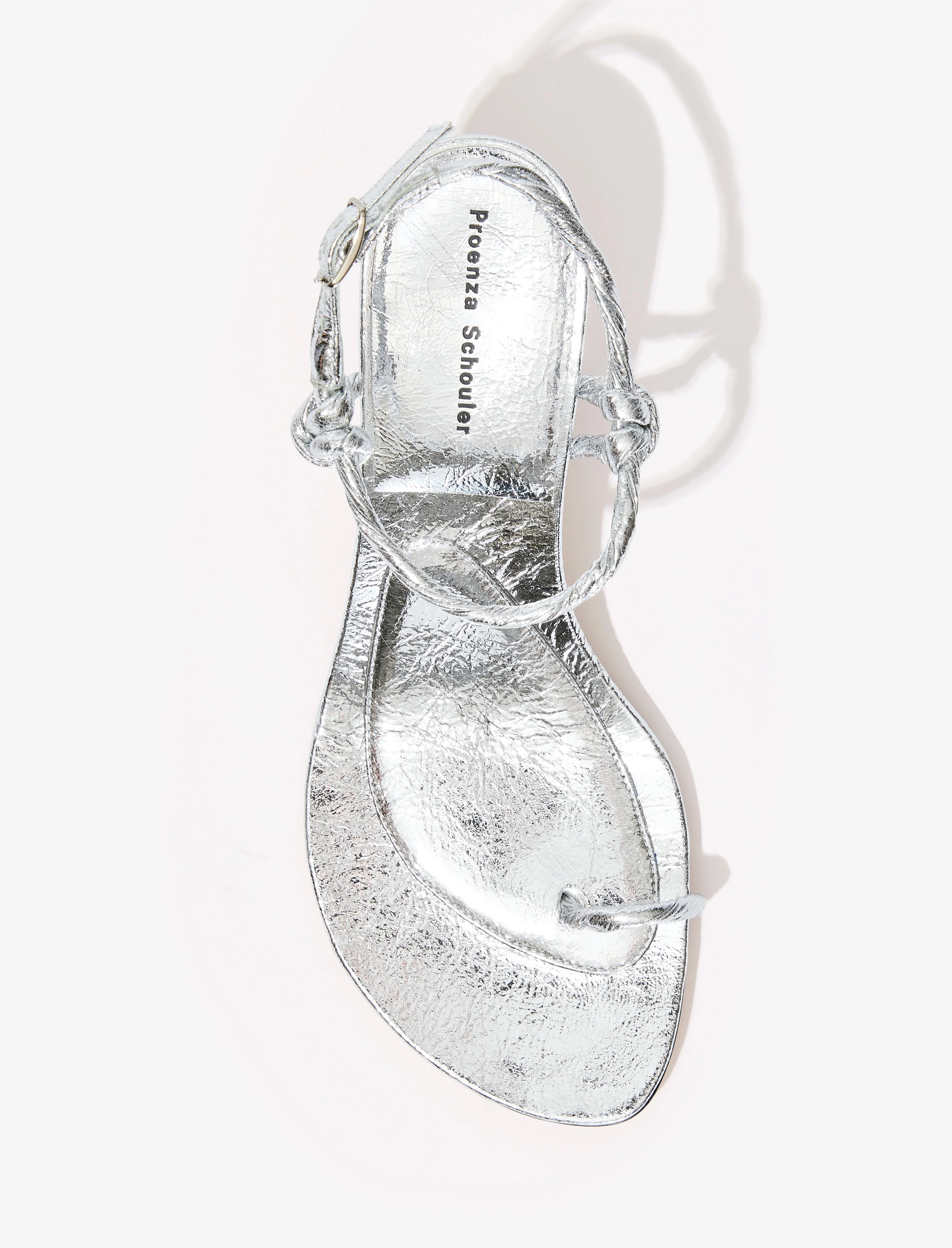 Tee Toe Ring Sandals in Crinkled Metallic sold by Proenza Schouler product image thumbnail 4
