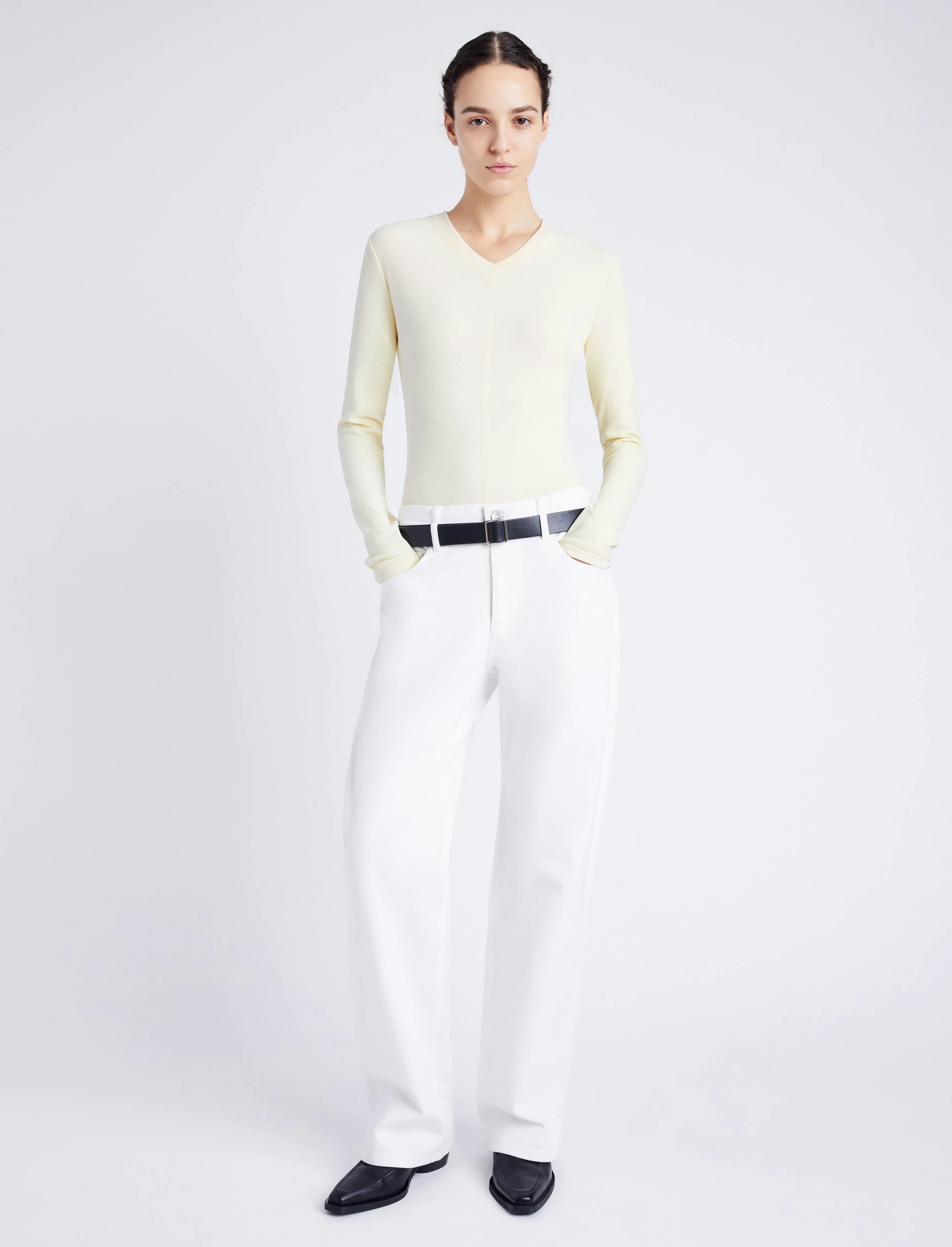 Delaney Bodysuit in Brushed Rib sold by Proenza Schouler product image thumbnail 3