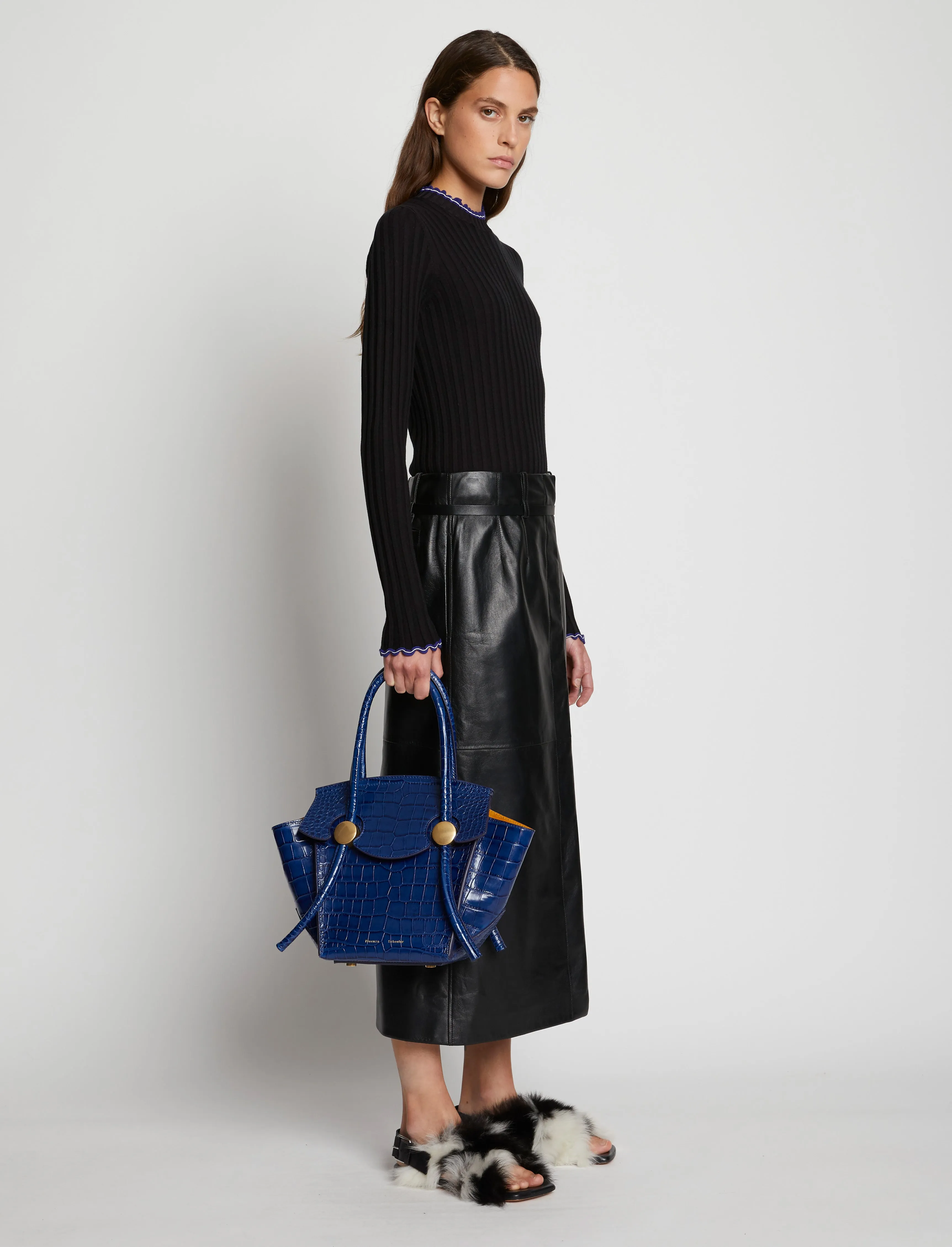 Embossed Croc Small Pipe Bag sold by Proenza Schouler