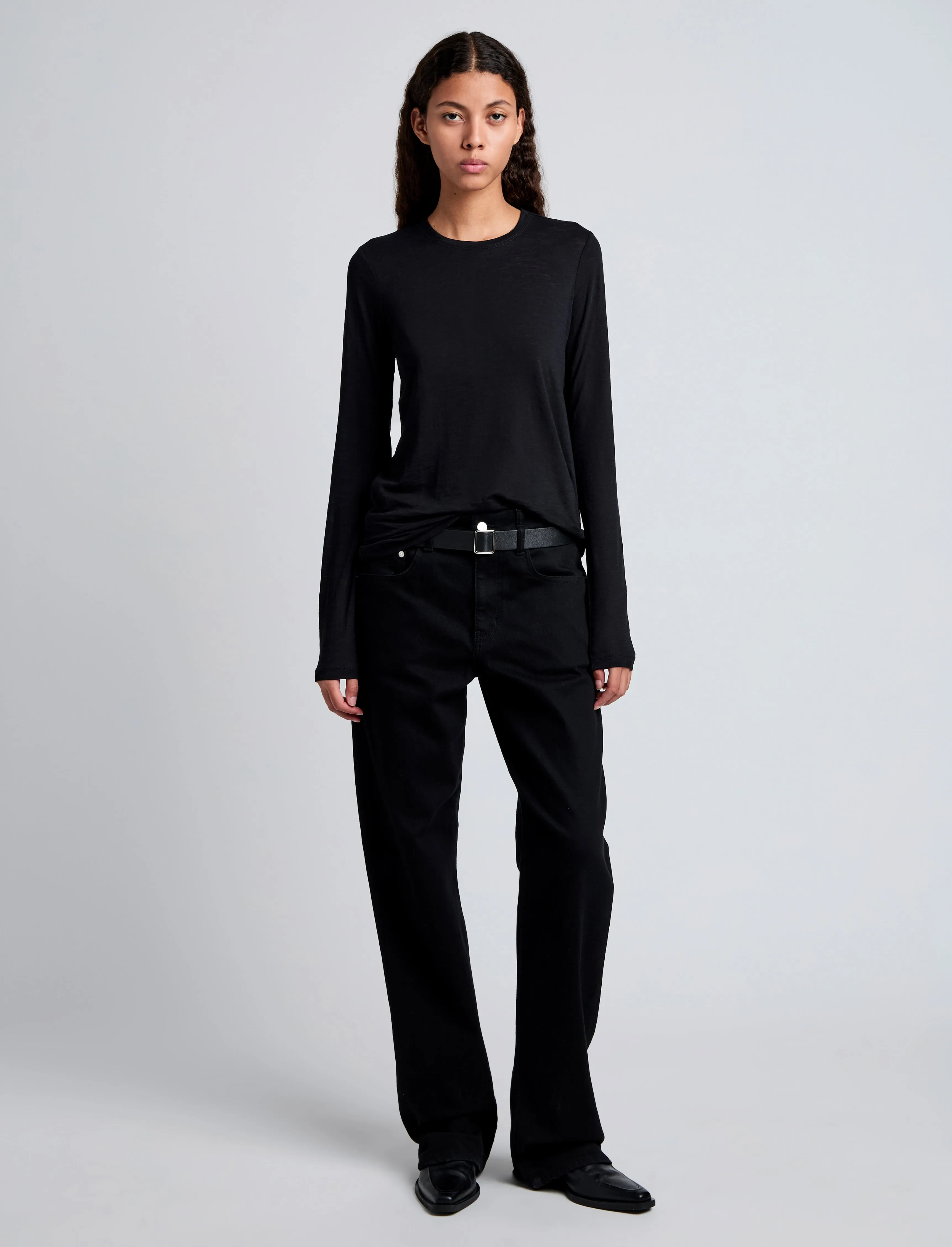Long Sleeve T-Shirt in Tissue Jersey sold by Proenza Schouler product image thumbnail 3