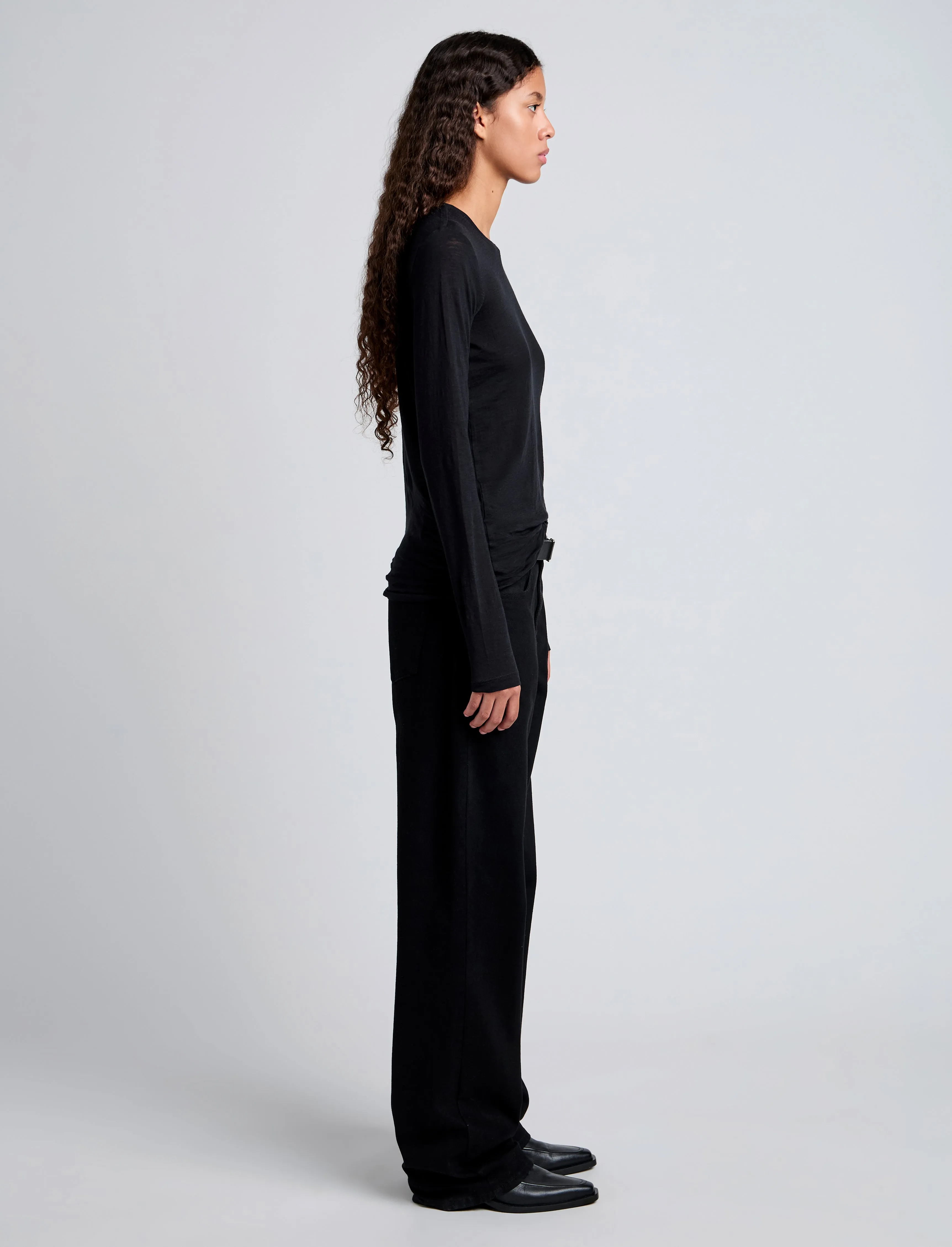 Long Sleeve T-Shirt in Tissue Jersey sold by Proenza Schouler product image thumbnail 4