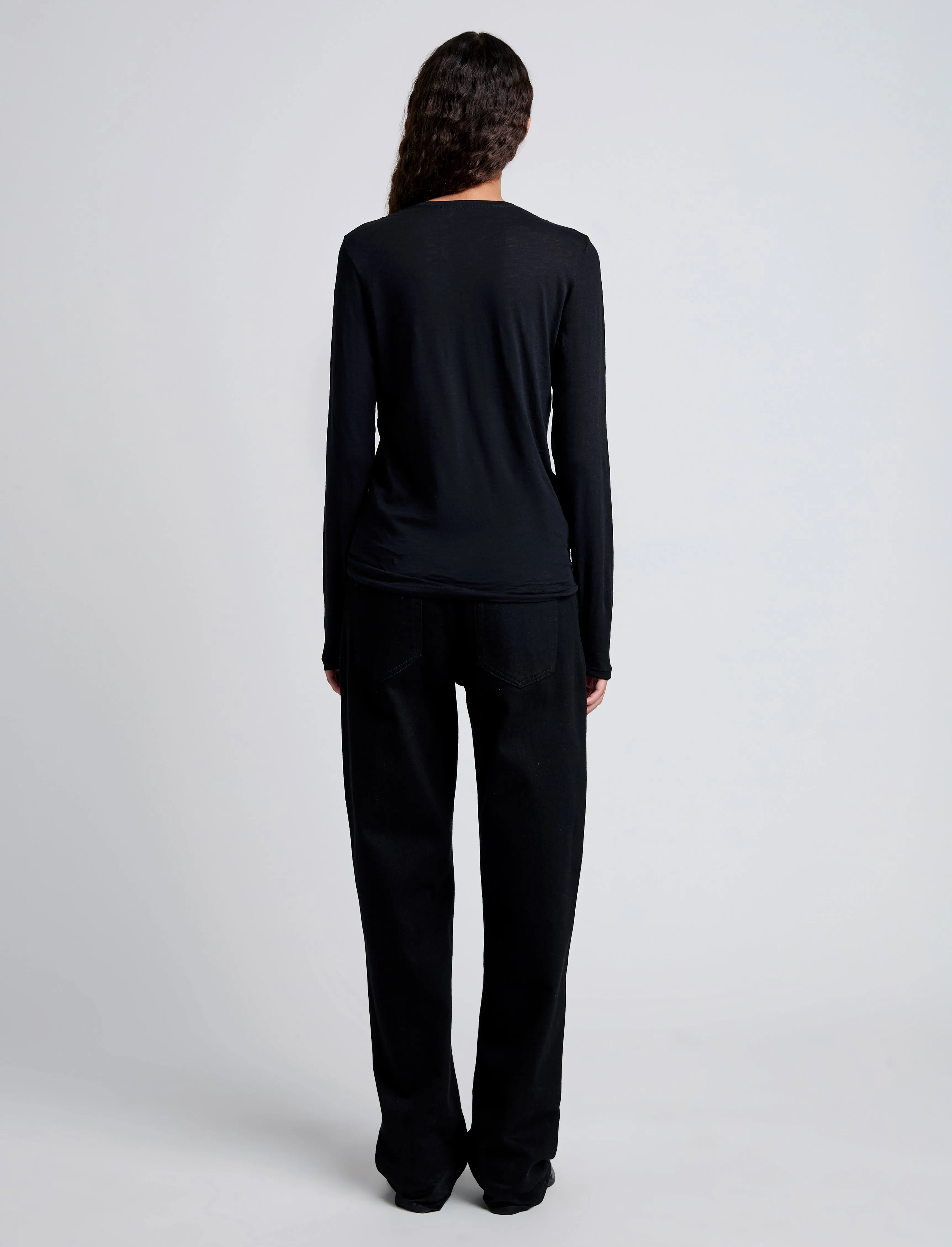 Long Sleeve T-Shirt in Tissue Jersey sold by Proenza Schouler product image thumbnail 5