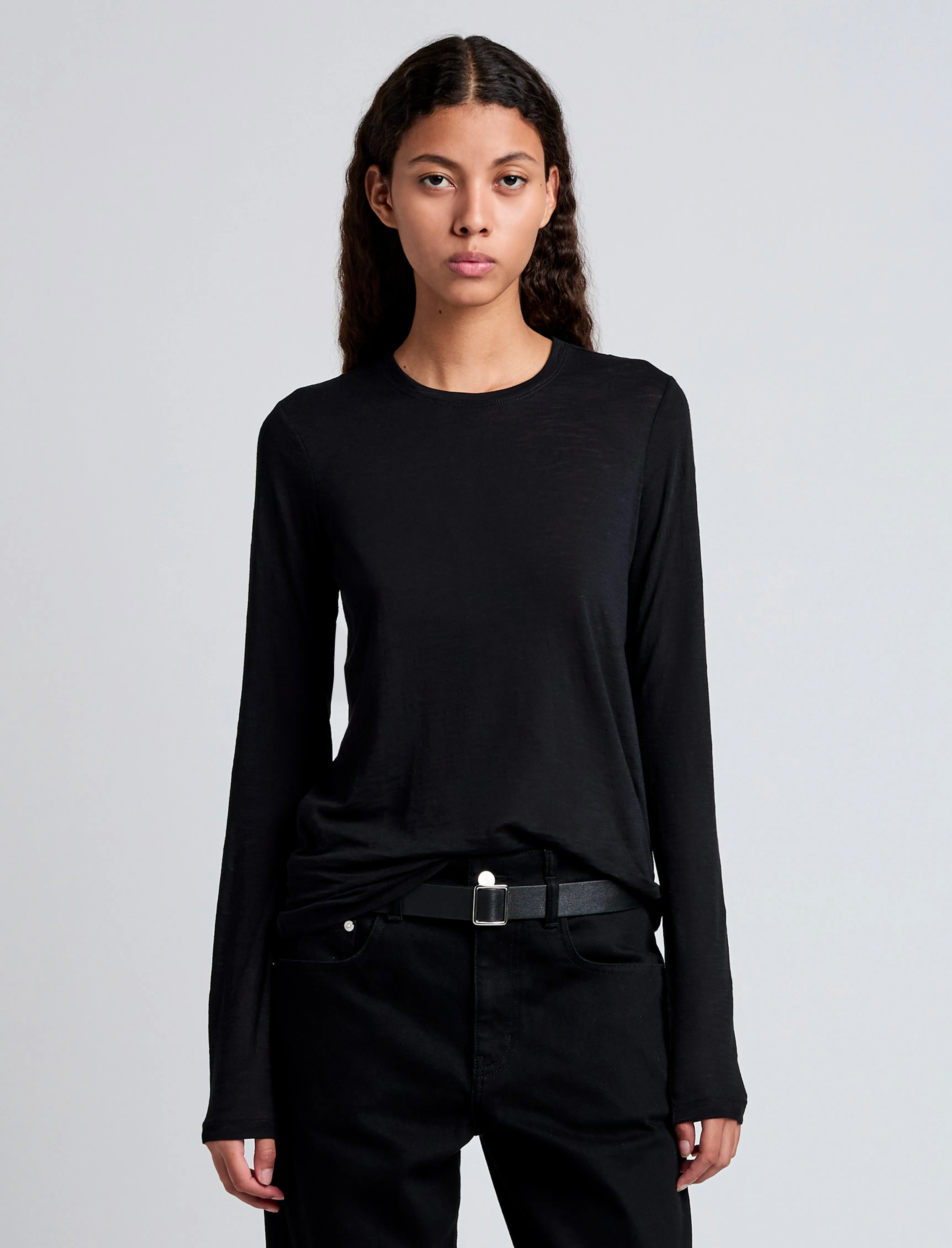 Long Sleeve T-Shirt in Tissue Jersey sold by Proenza Schouler product image thumbnail 2