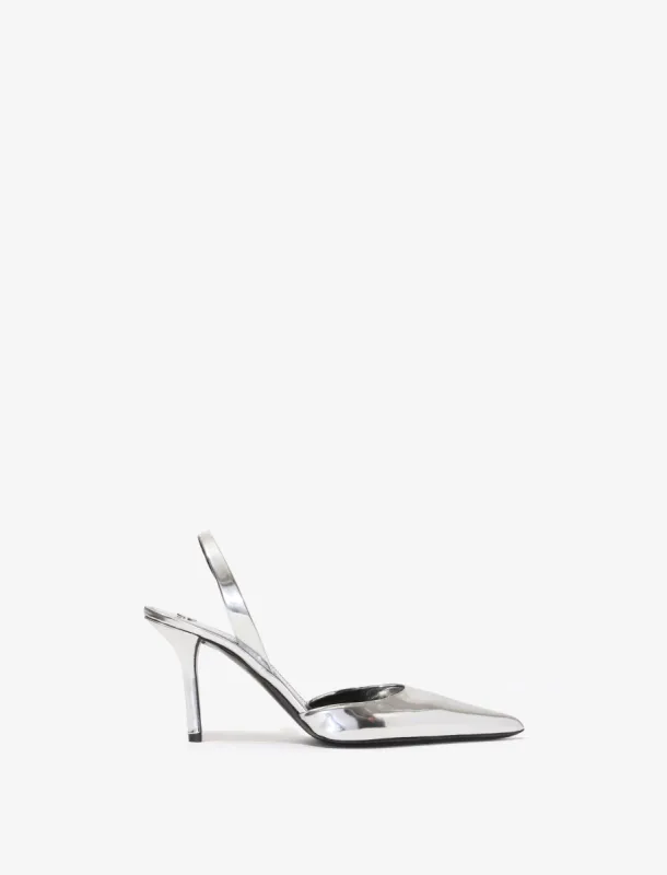 Slash Slingback Pumps in Mirrored Metallic sold by Proenza Schouler