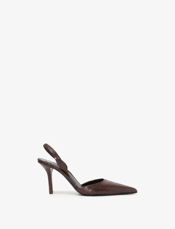 Slash Slingback Pumps in Embossed Python sold by Proenza Schouler
