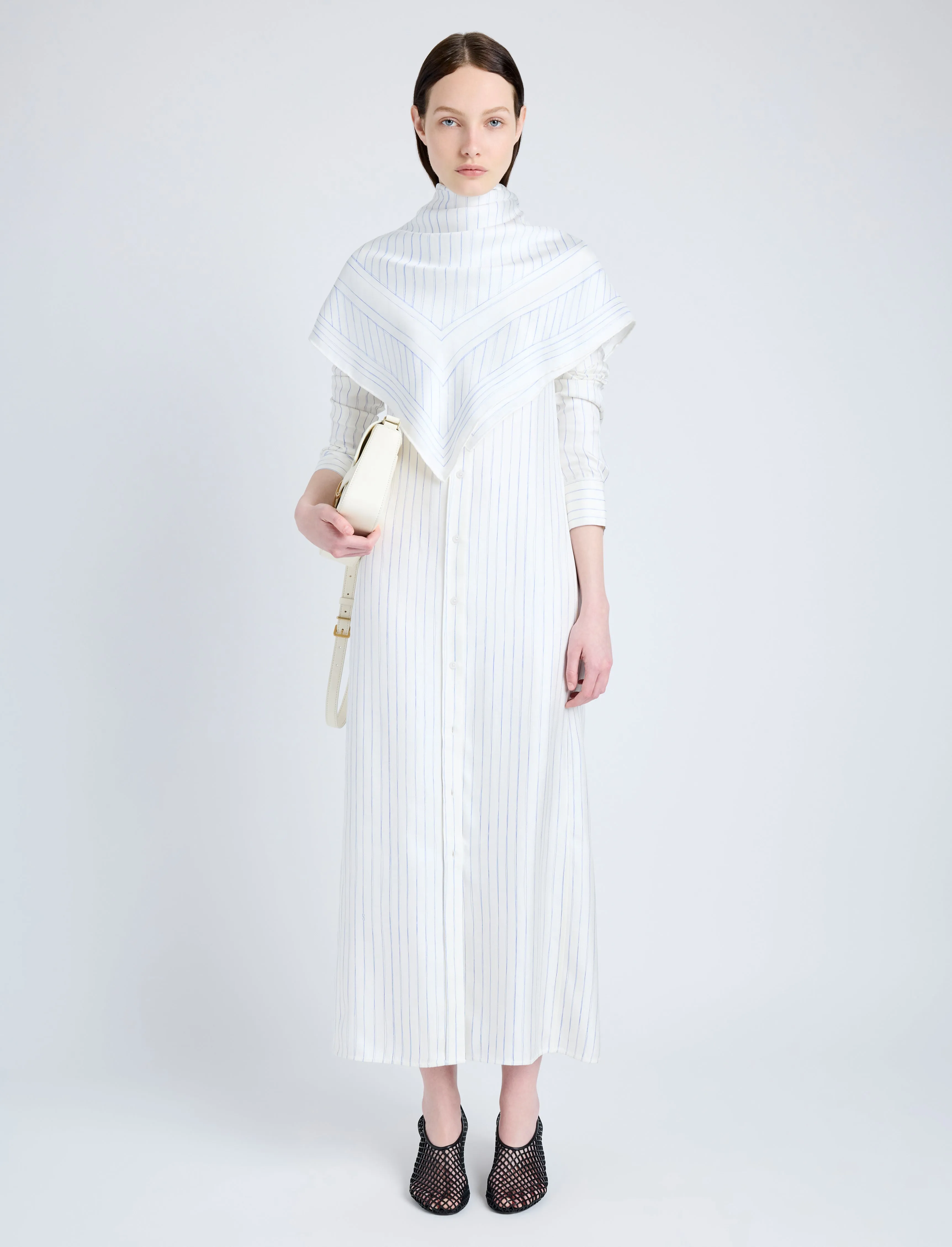 Hannah Dress in Stripe Silk Twill sold by Proenza Schouler product image thumbnail 2