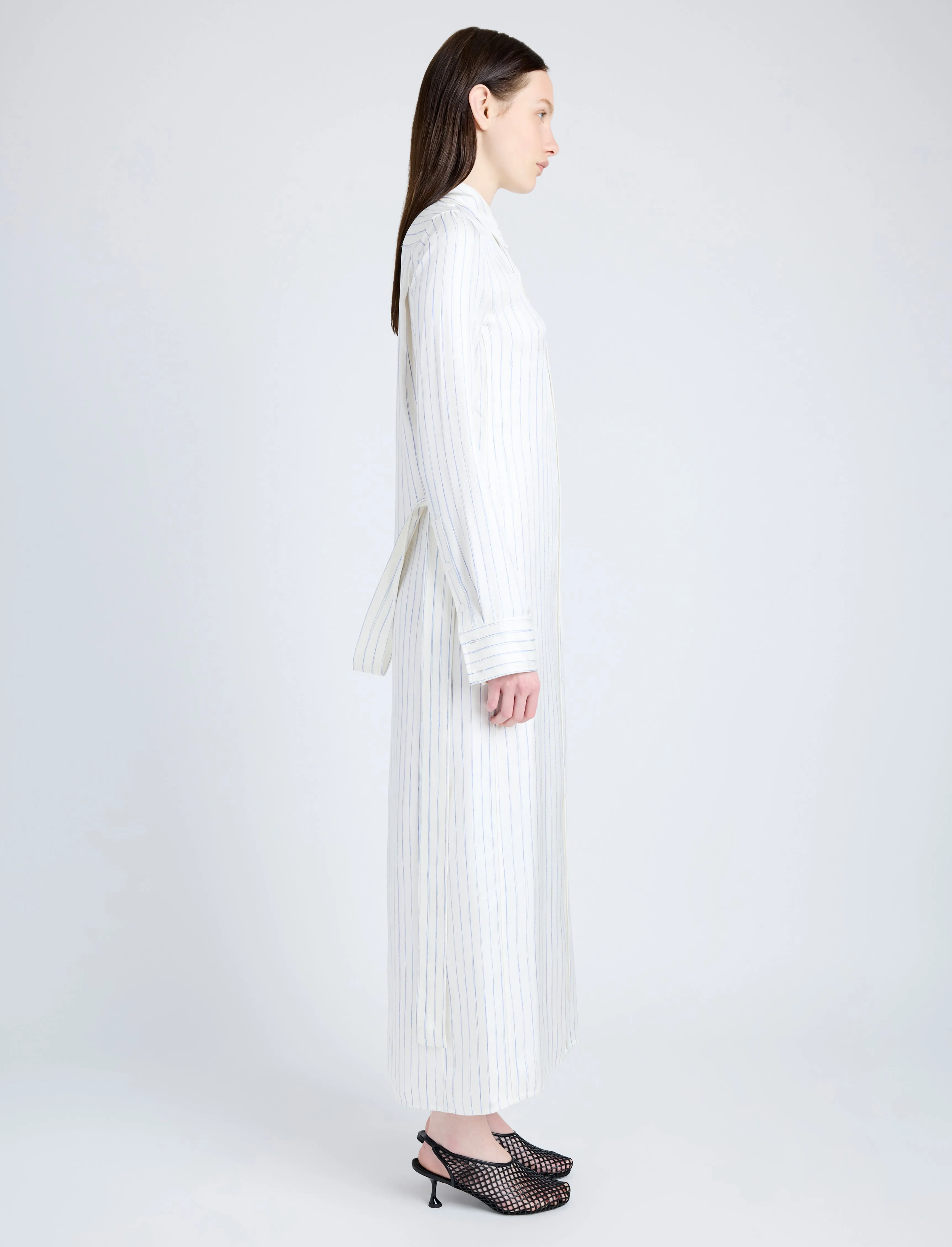 Hannah Dress in Stripe Silk Twill sold by Proenza Schouler product image thumbnail 3