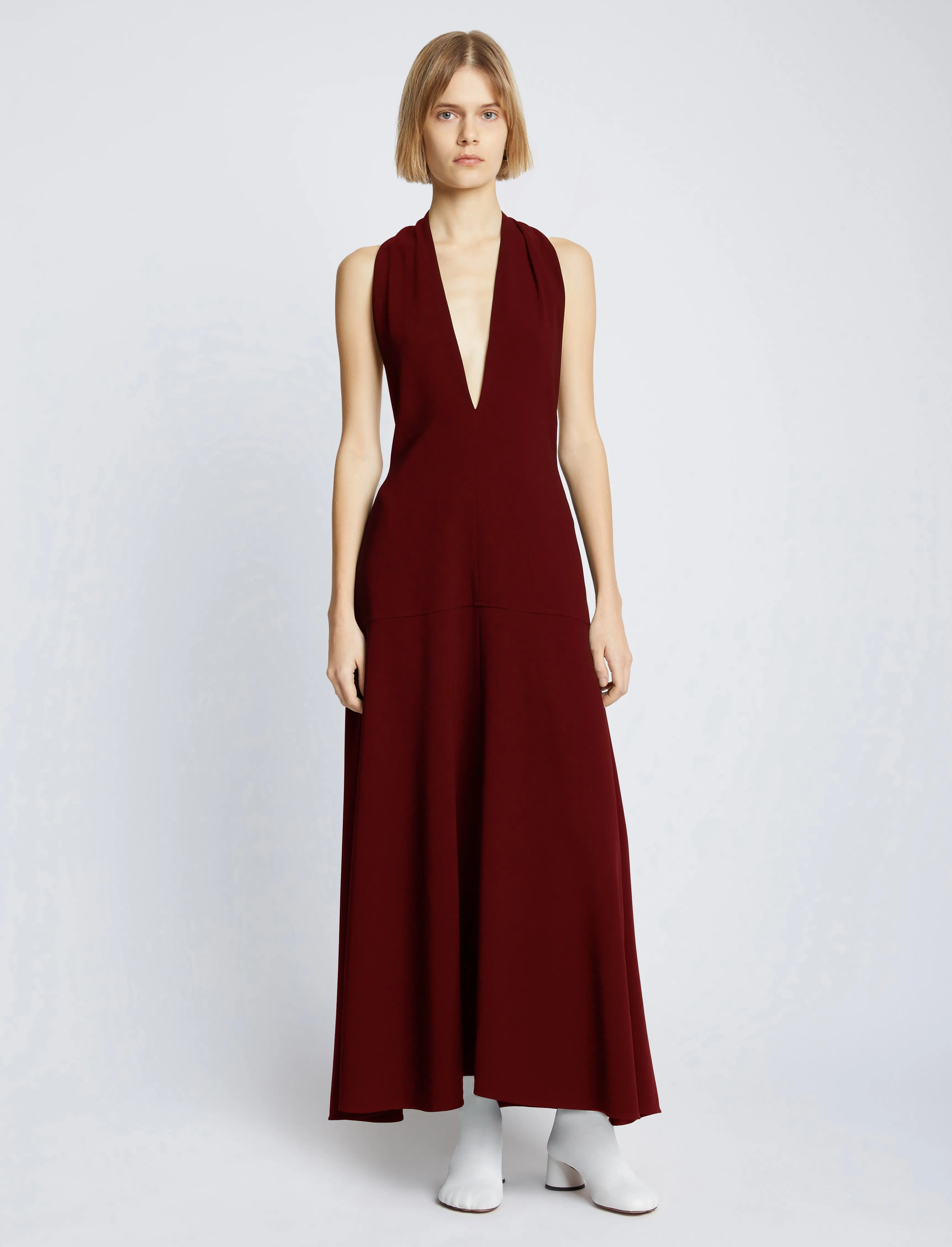 Matte Double Crepe Twist Back V-Neck Dress sold by Proenza Schouler product image thumbnail 2