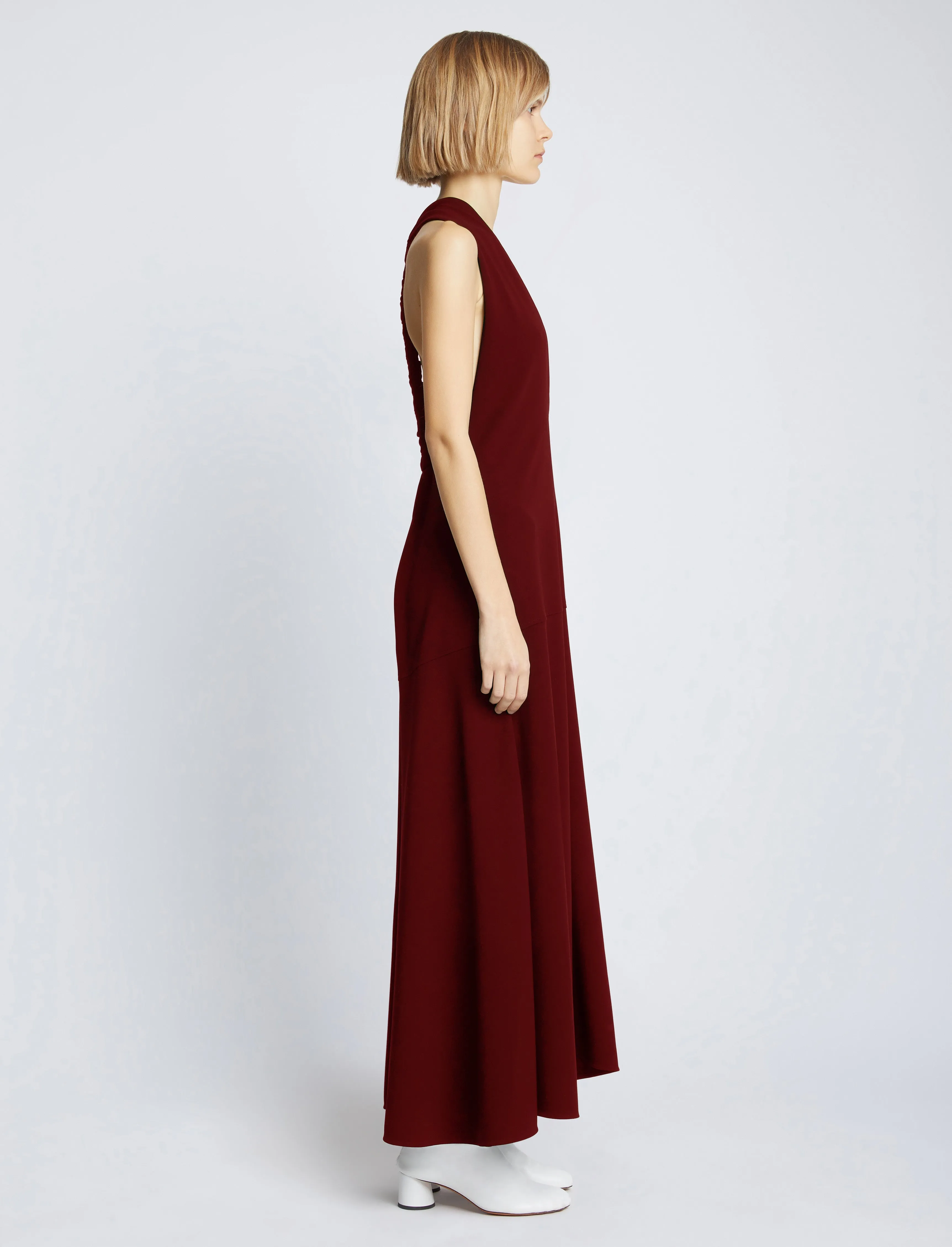 Matte Double Crepe Twist Back V-Neck Dress sold by Proenza Schouler product image thumbnail 3