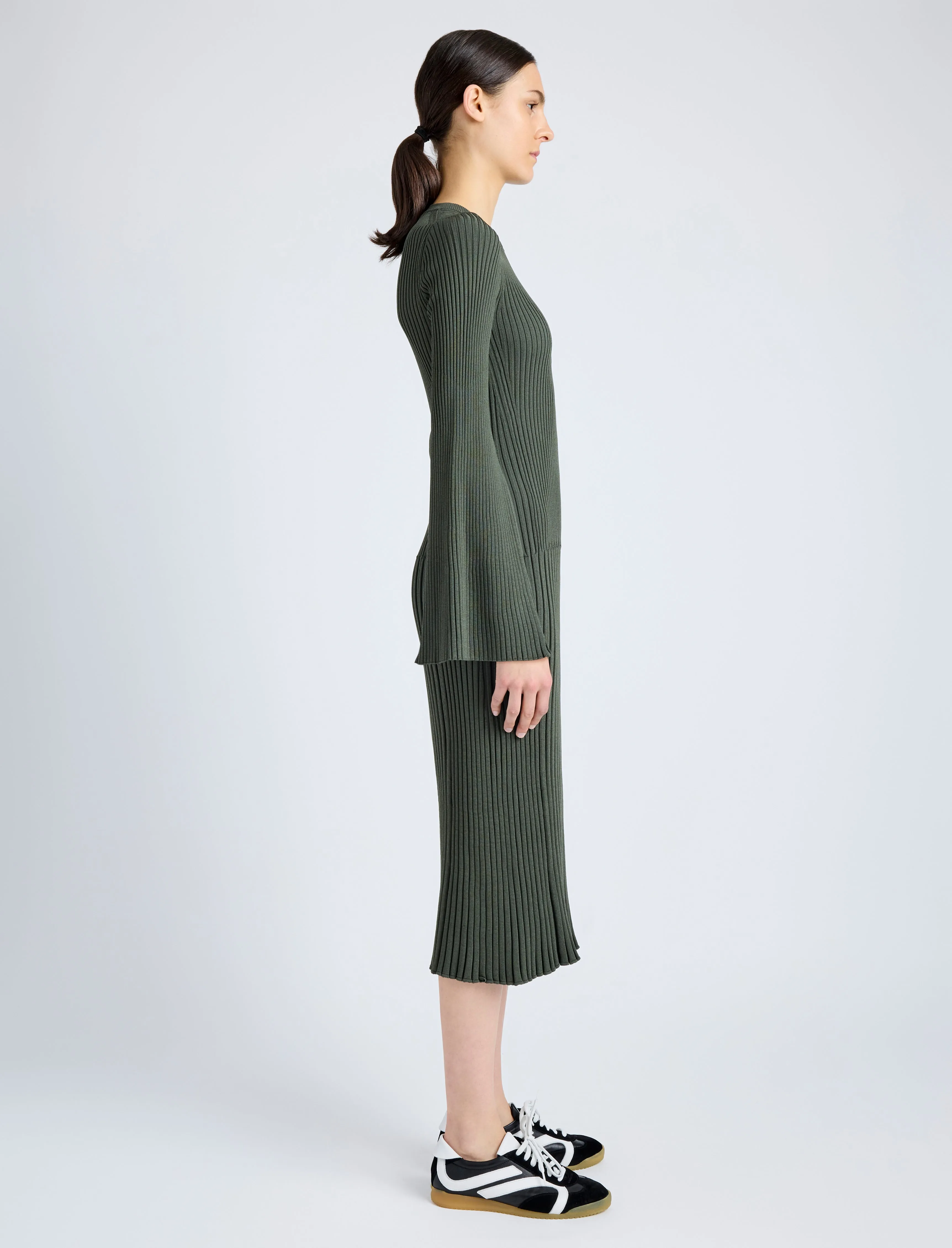 Kenna Dress in Midweight Viscose Rib sold by Proenza Schouler product image thumbnail 3