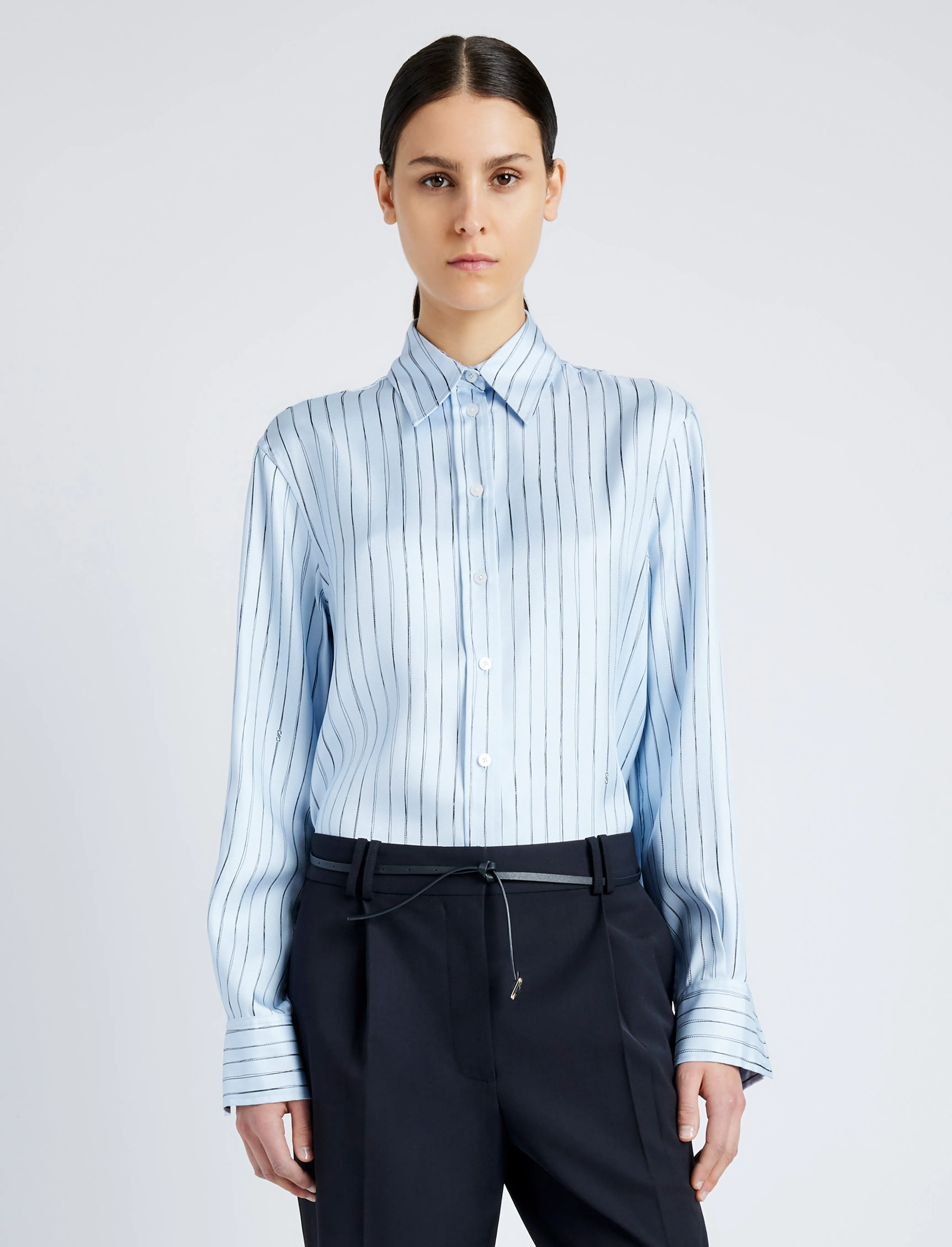 Madison Top in Stripe Silk Twill sold by Proenza Schouler product image thumbnail 2