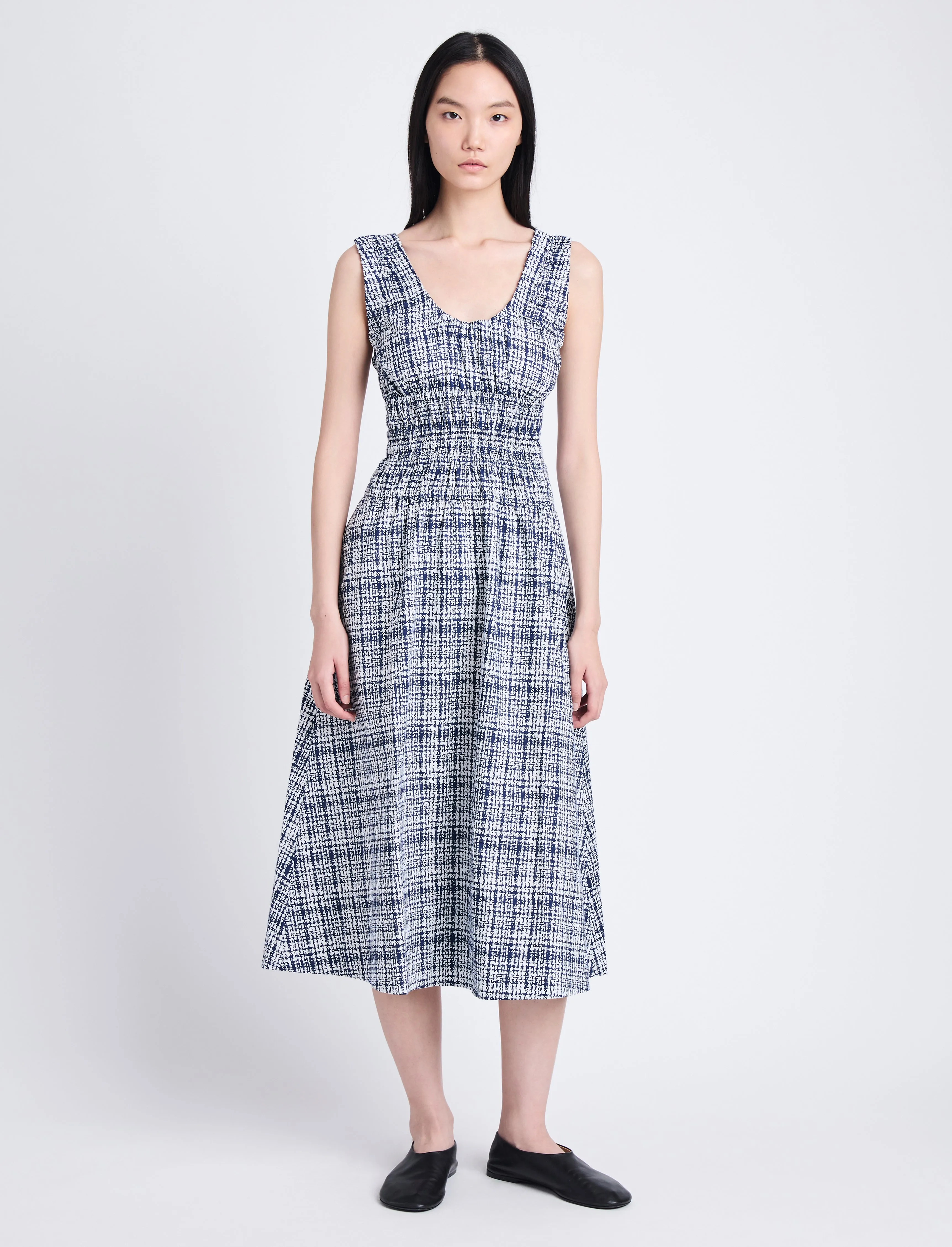 Penny Dress in Grid Poplin sold by Proenza Schouler product image thumbnail 2