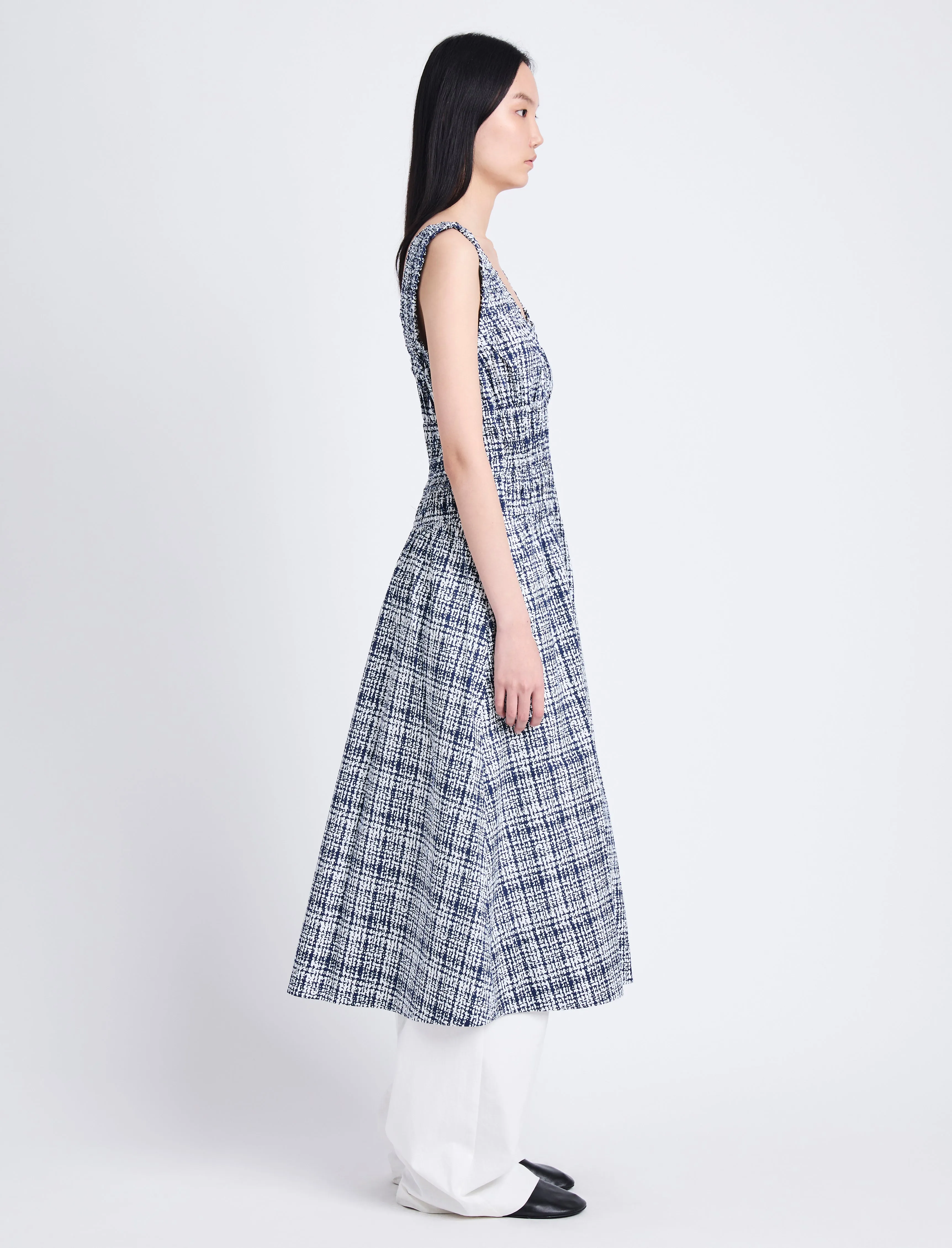 Penny Dress in Grid Poplin sold by Proenza Schouler product image thumbnail 4