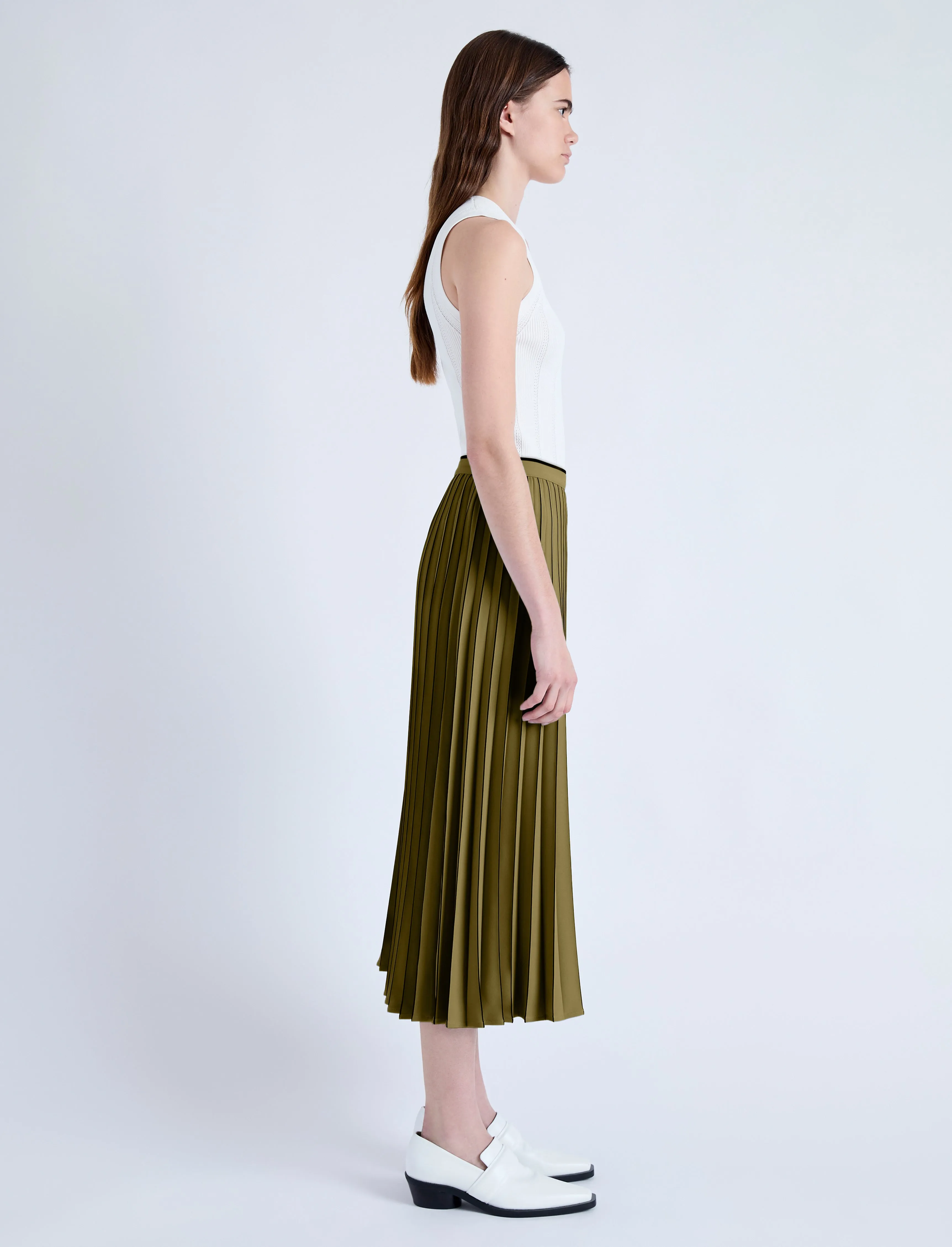 Miles Skirt in Pleated Crepe sold by Proenza Schouler product image thumbnail 3