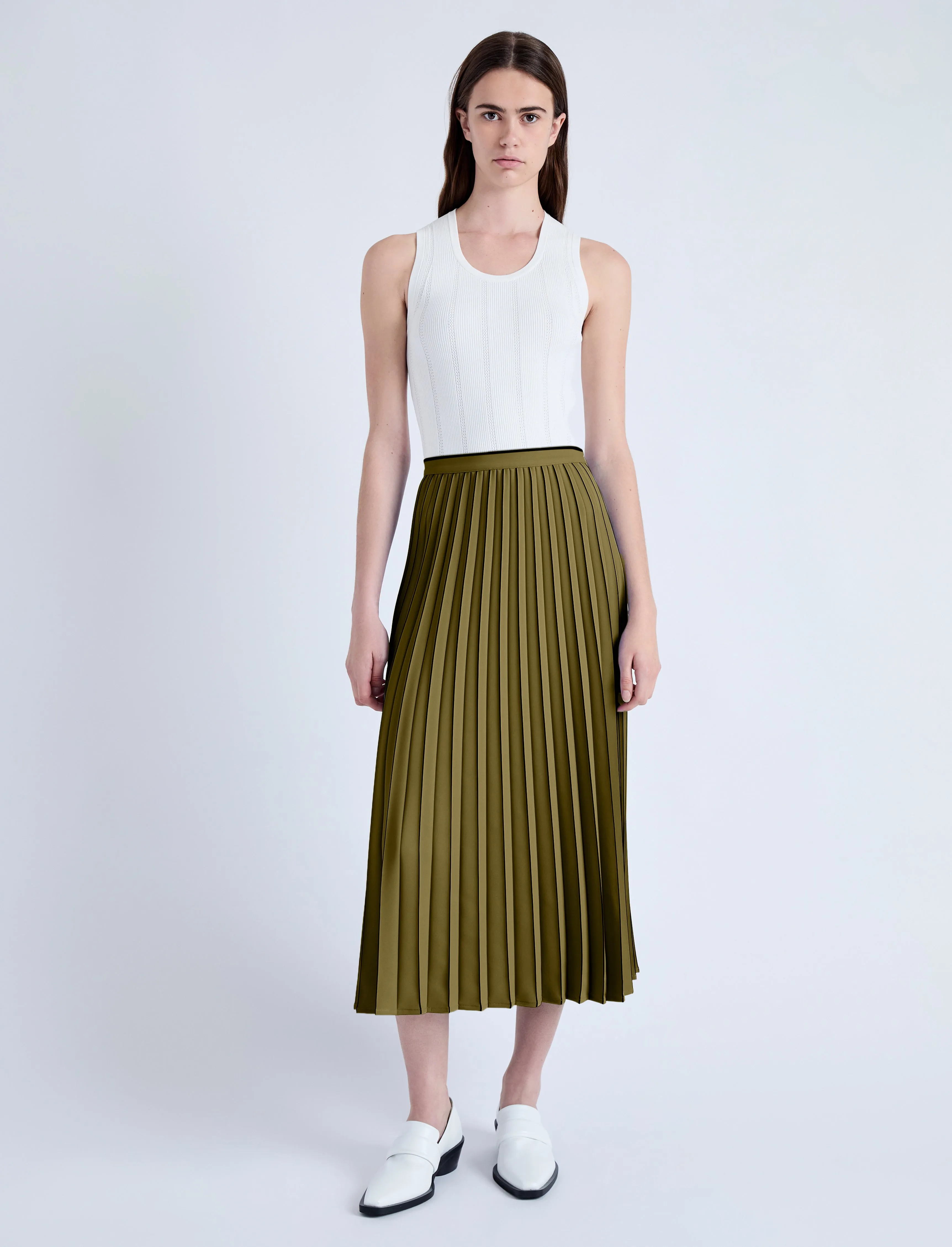Miles Skirt in Pleated Crepe sold by Proenza Schouler product image thumbnail 2
