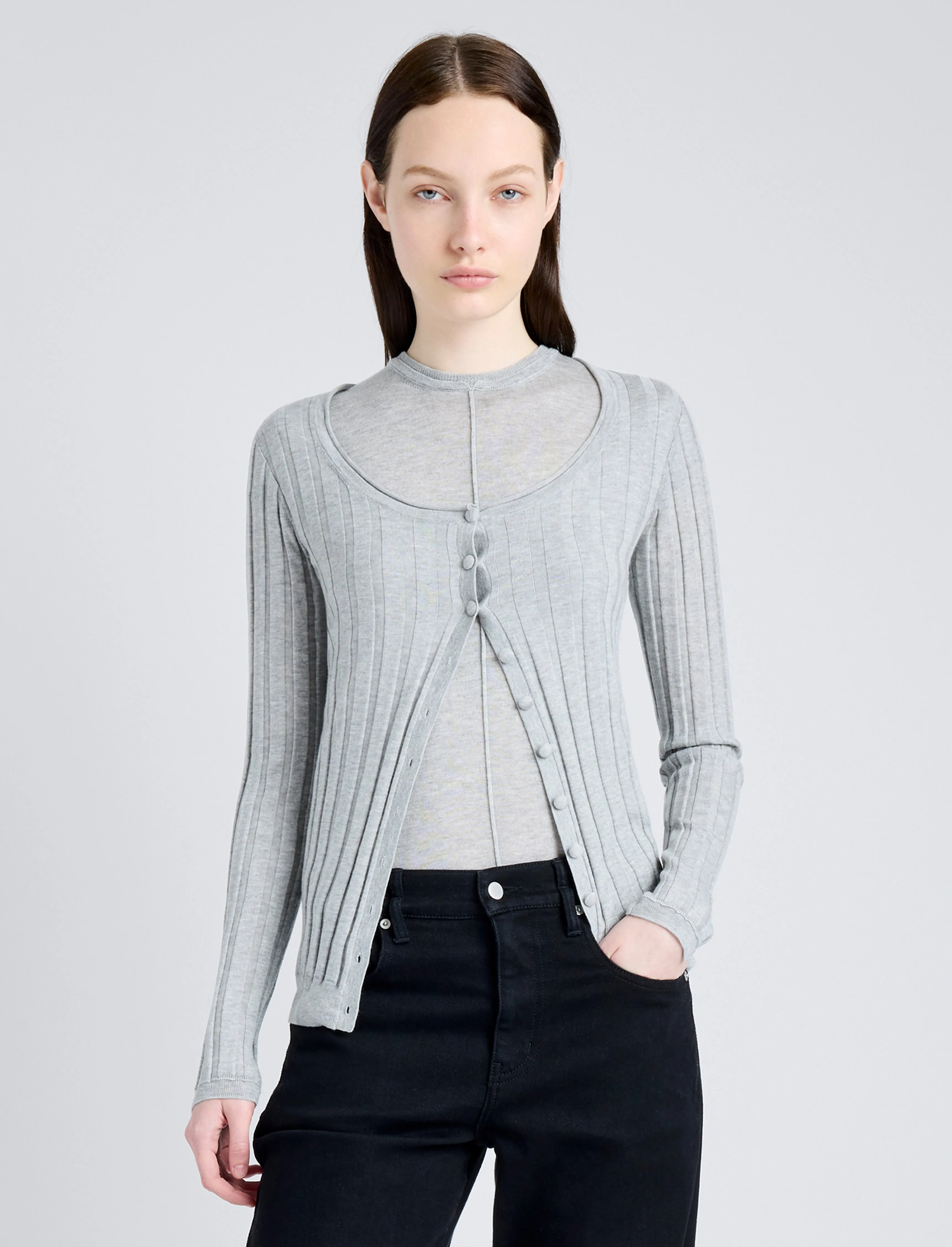 Hattie Cardigan in Lightweight Cashmere sold by Proenza Schouler product image thumbnail 2