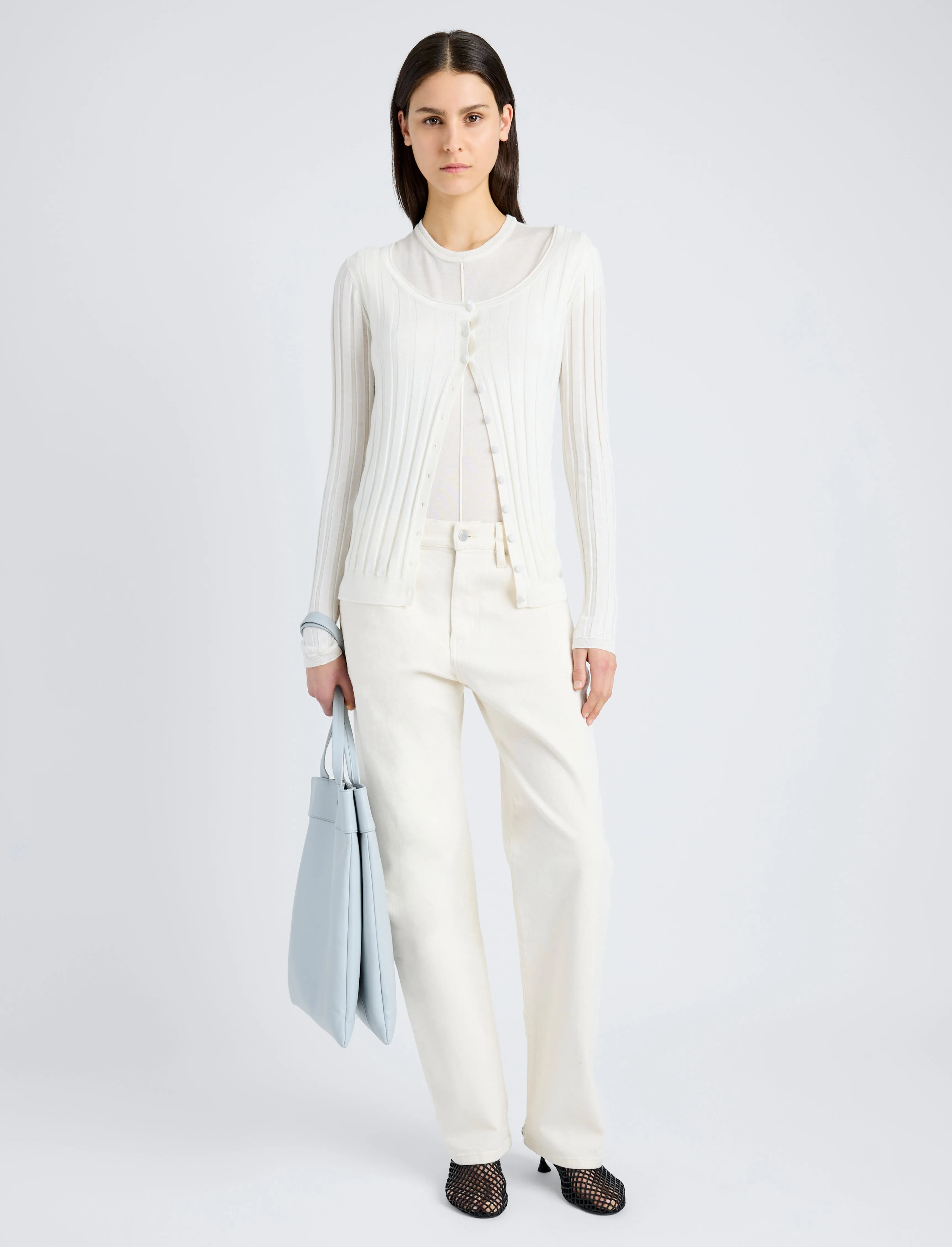 Hattie Cardigan in Lightweight Cashmere sold by Proenza Schouler product image thumbnail 3