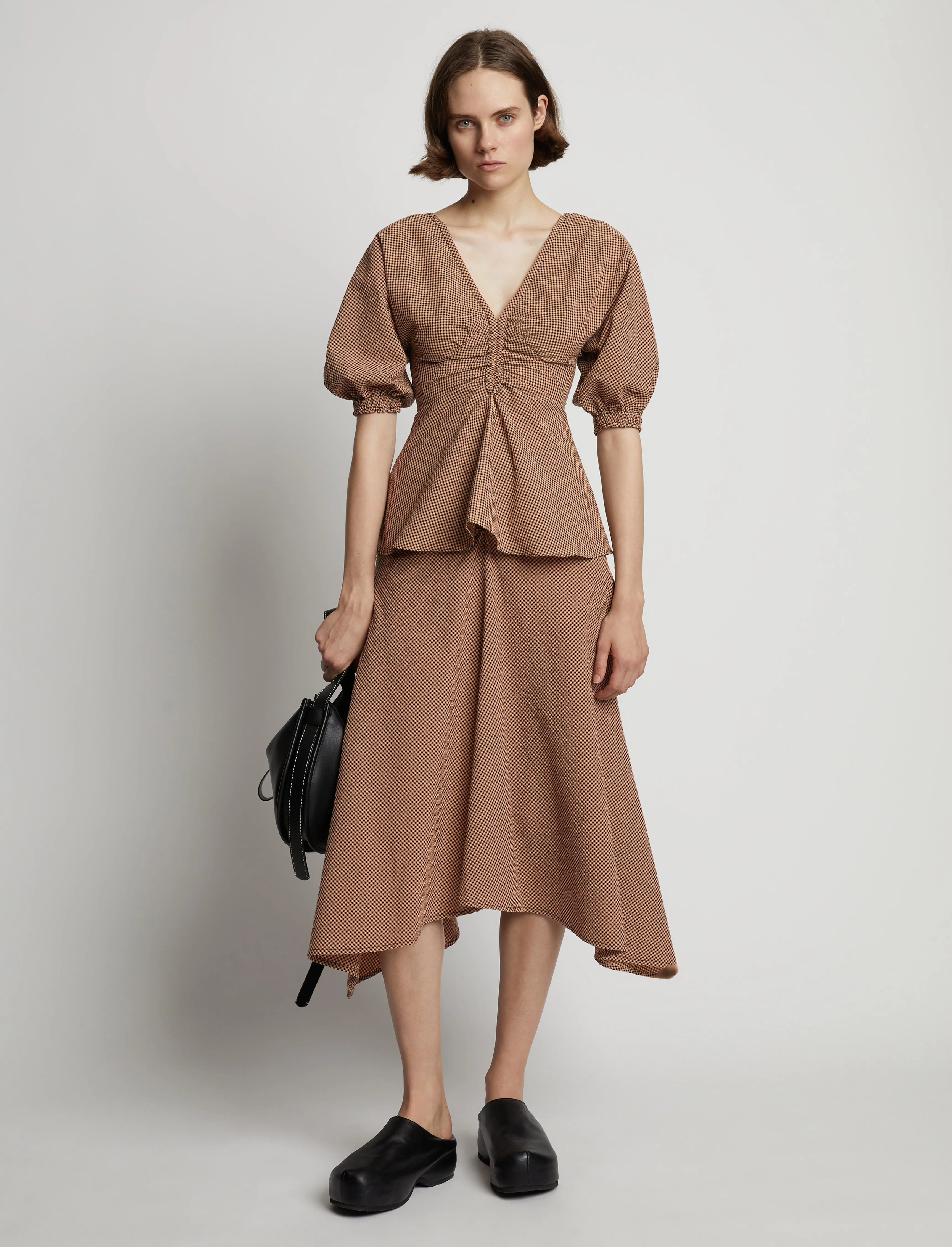 Gingham Long Sleeve Peplum Top sold by Proenza Schouler product image thumbnail 3