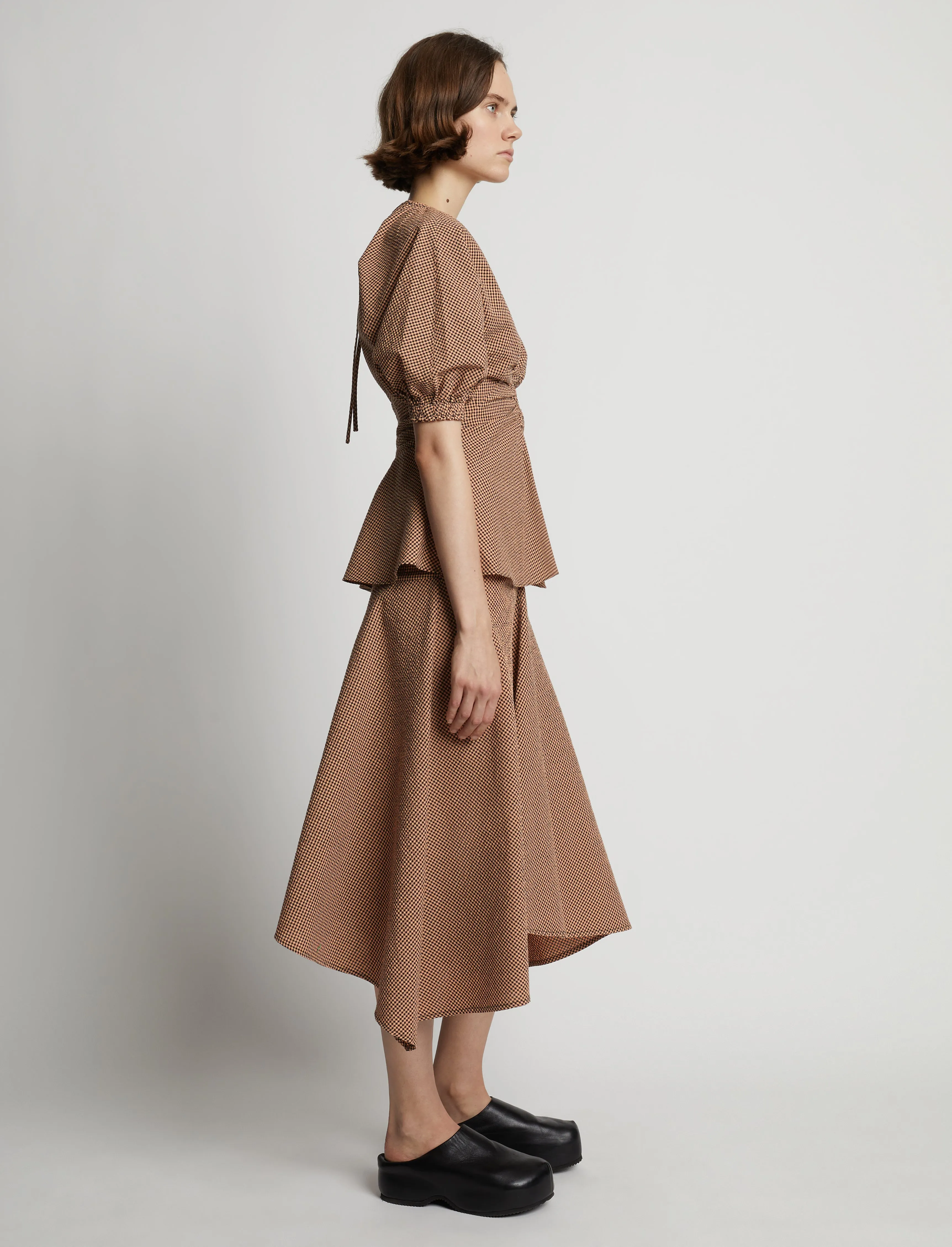 Gingham Long Sleeve Peplum Top sold by Proenza Schouler product image thumbnail 4