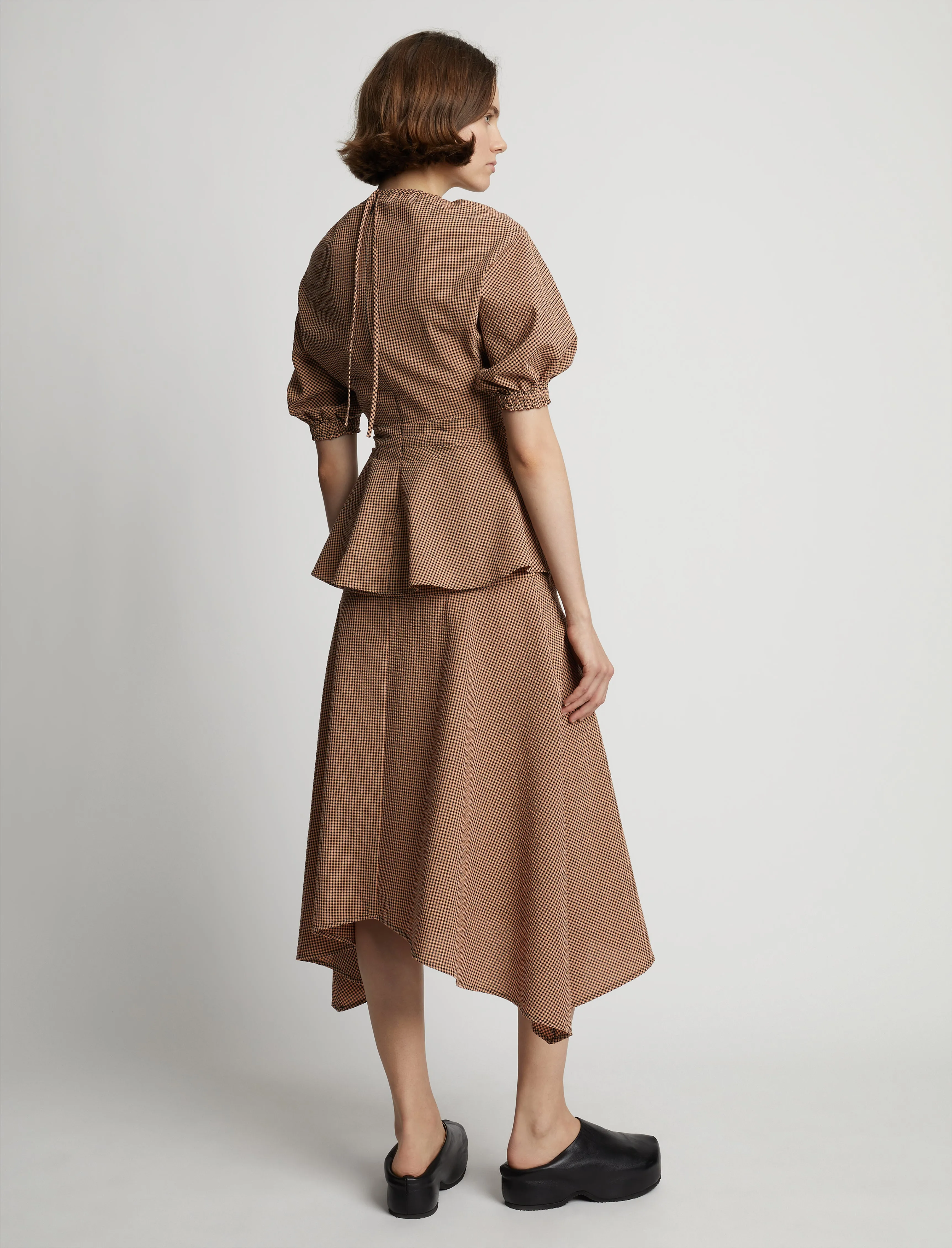 Gingham Long Sleeve Peplum Top sold by Proenza Schouler product image thumbnail 5