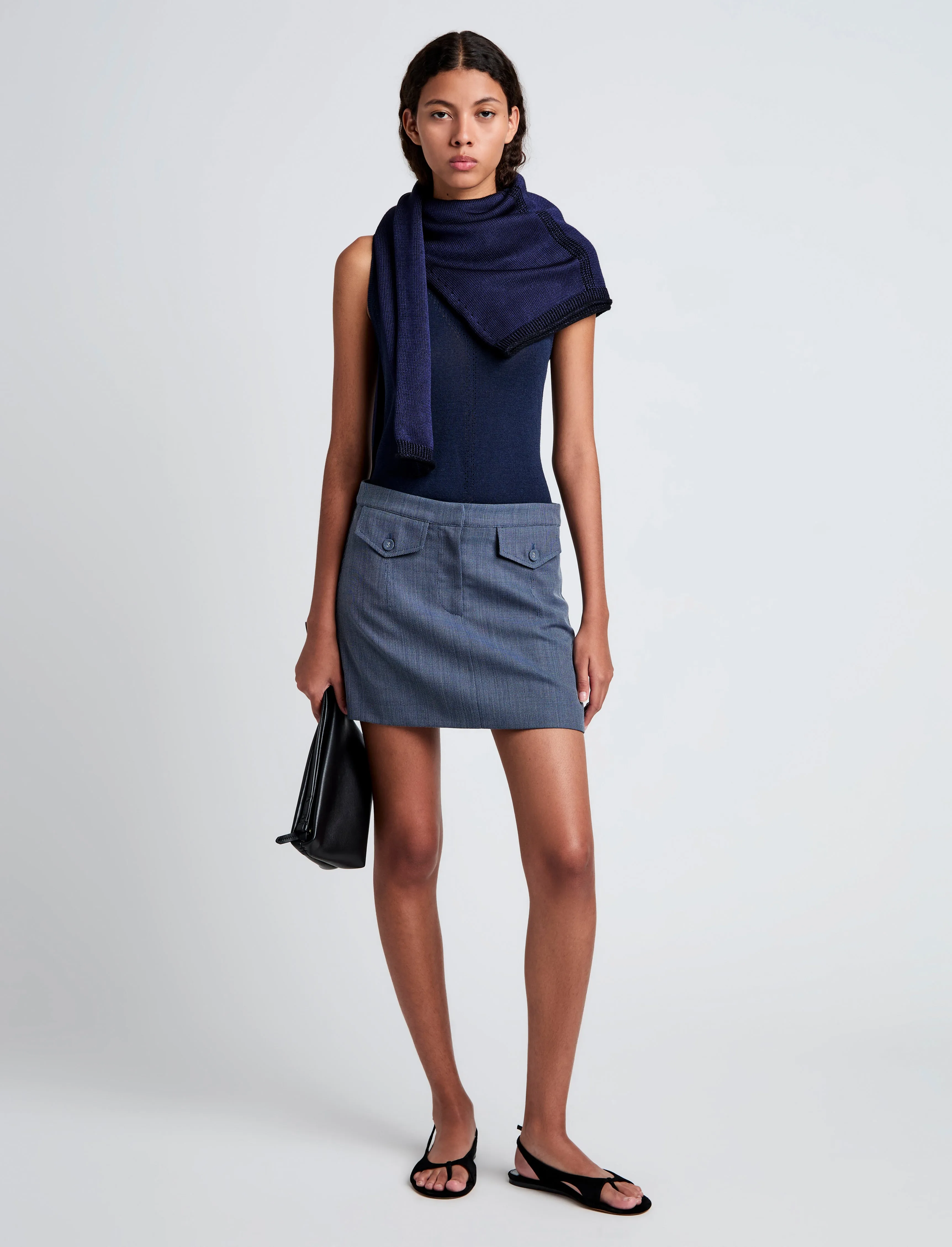 Jamison Skirt in Wool Melange sold by Proenza Schouler product image thumbnail 2