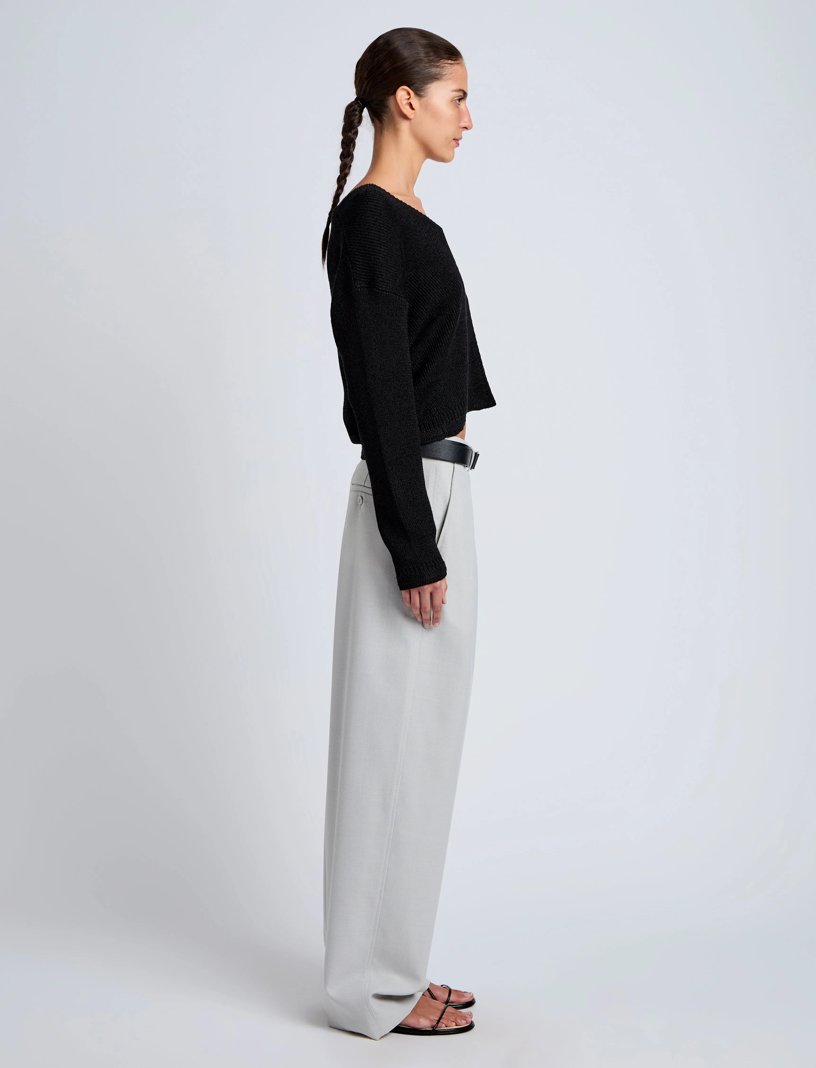 Eleanor Pant in Wool Melange sold by Proenza Schouler product image thumbnail 3