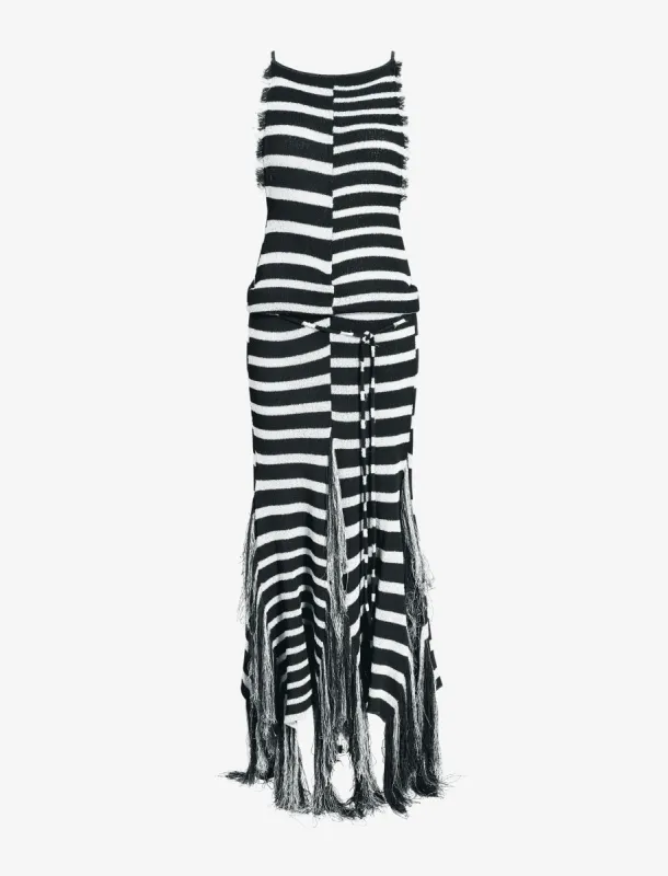 Yves Dress in Stripe Fringed Knit made by Proenza Schouler
