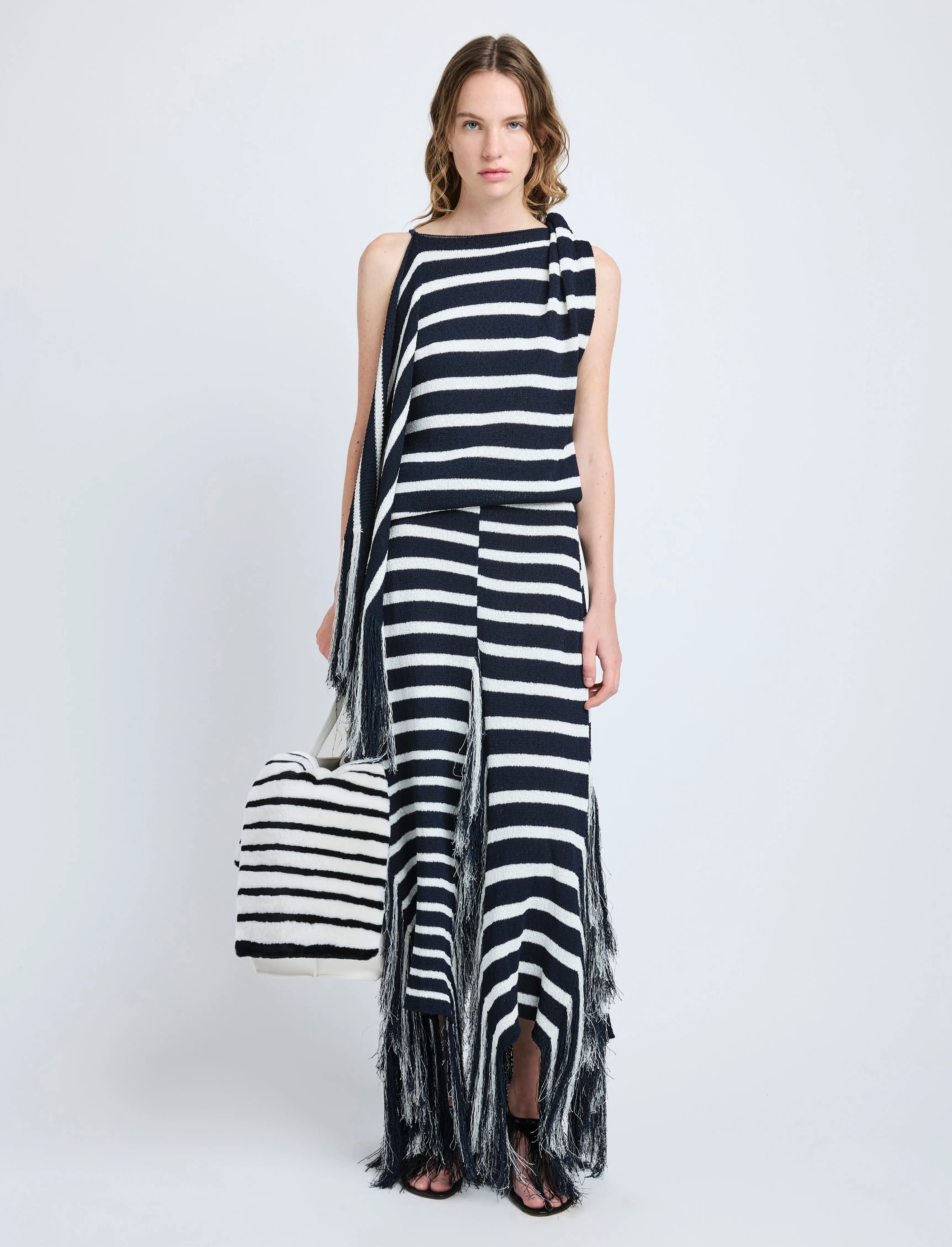 Yves Top in Stripe Fringed Knit sold by Proenza Schouler product image thumbnail 3