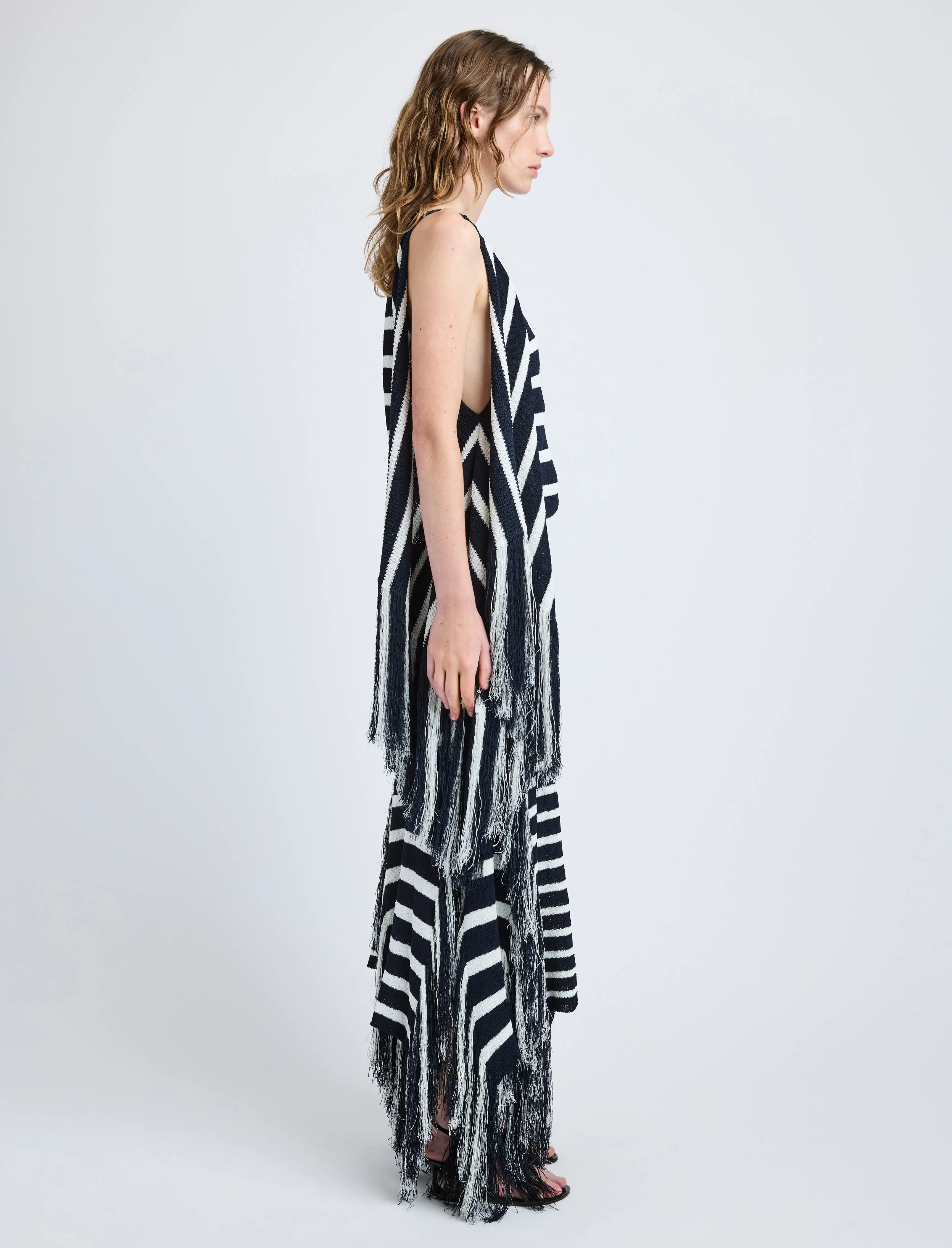 Yves Top in Stripe Fringed Knit sold by Proenza Schouler product image thumbnail 4