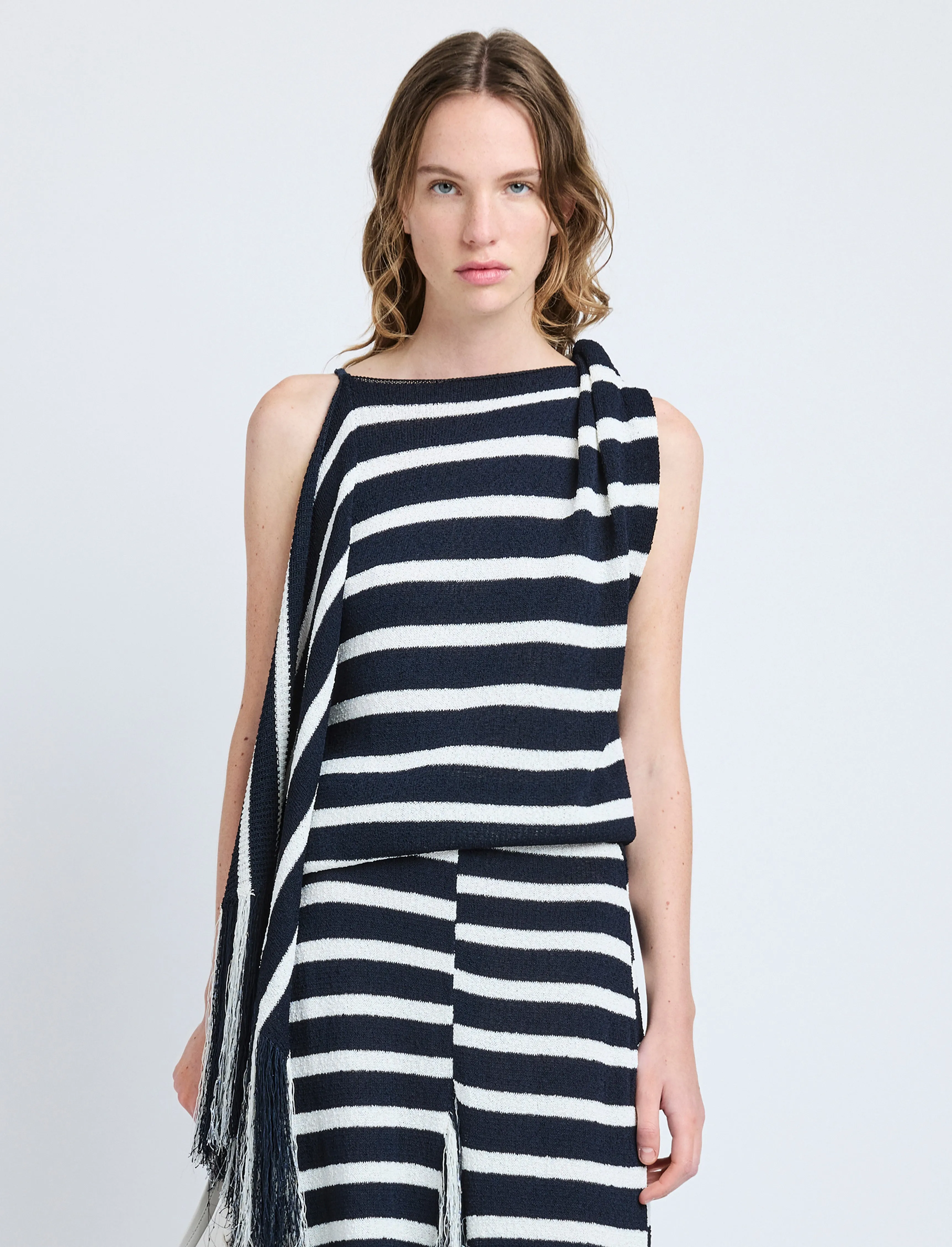 Yves Top in Stripe Fringed Knit sold by Proenza Schouler product image thumbnail 2