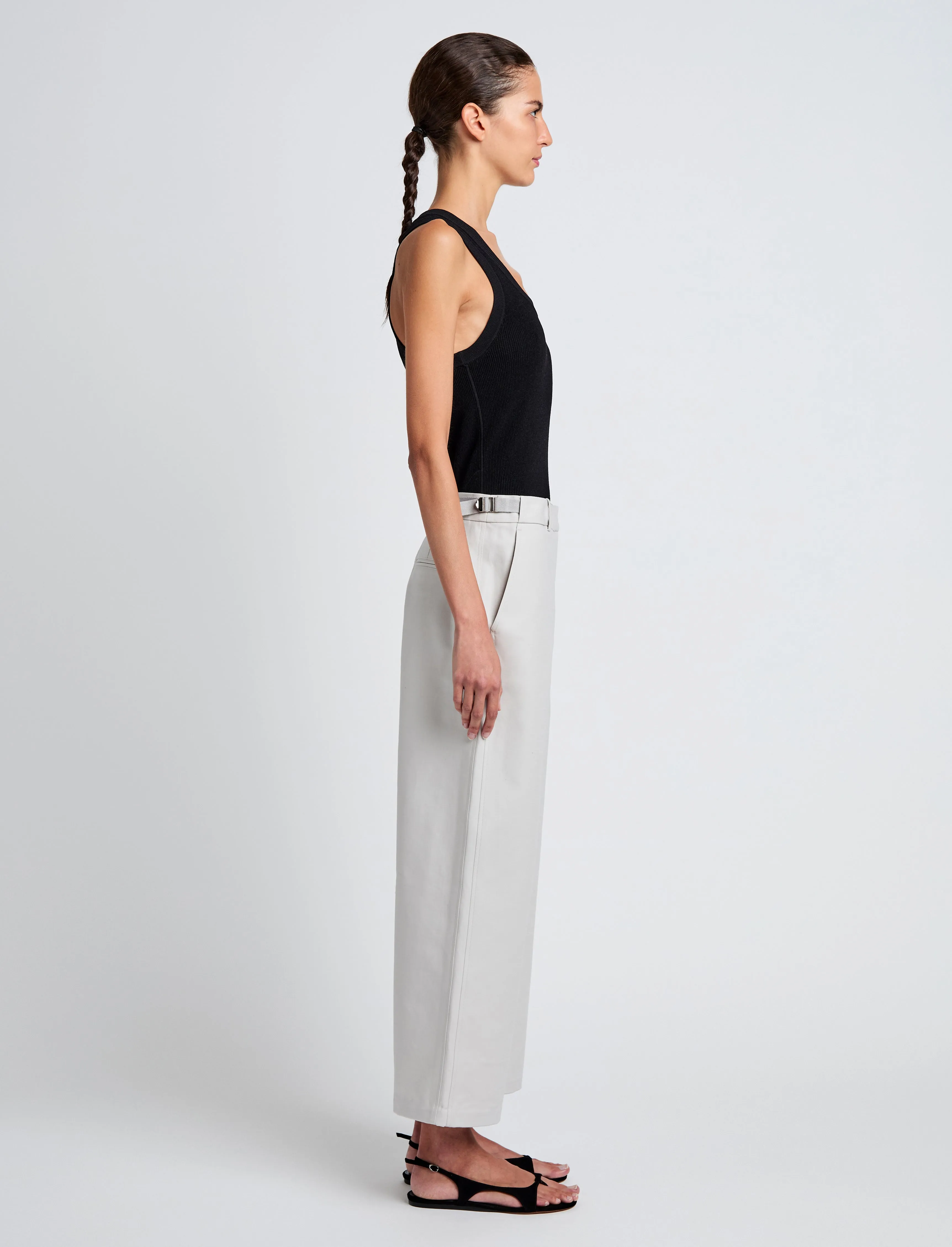 Cali Pant in Stretch Cotton Suiting sold by Proenza Schouler product image thumbnail 3