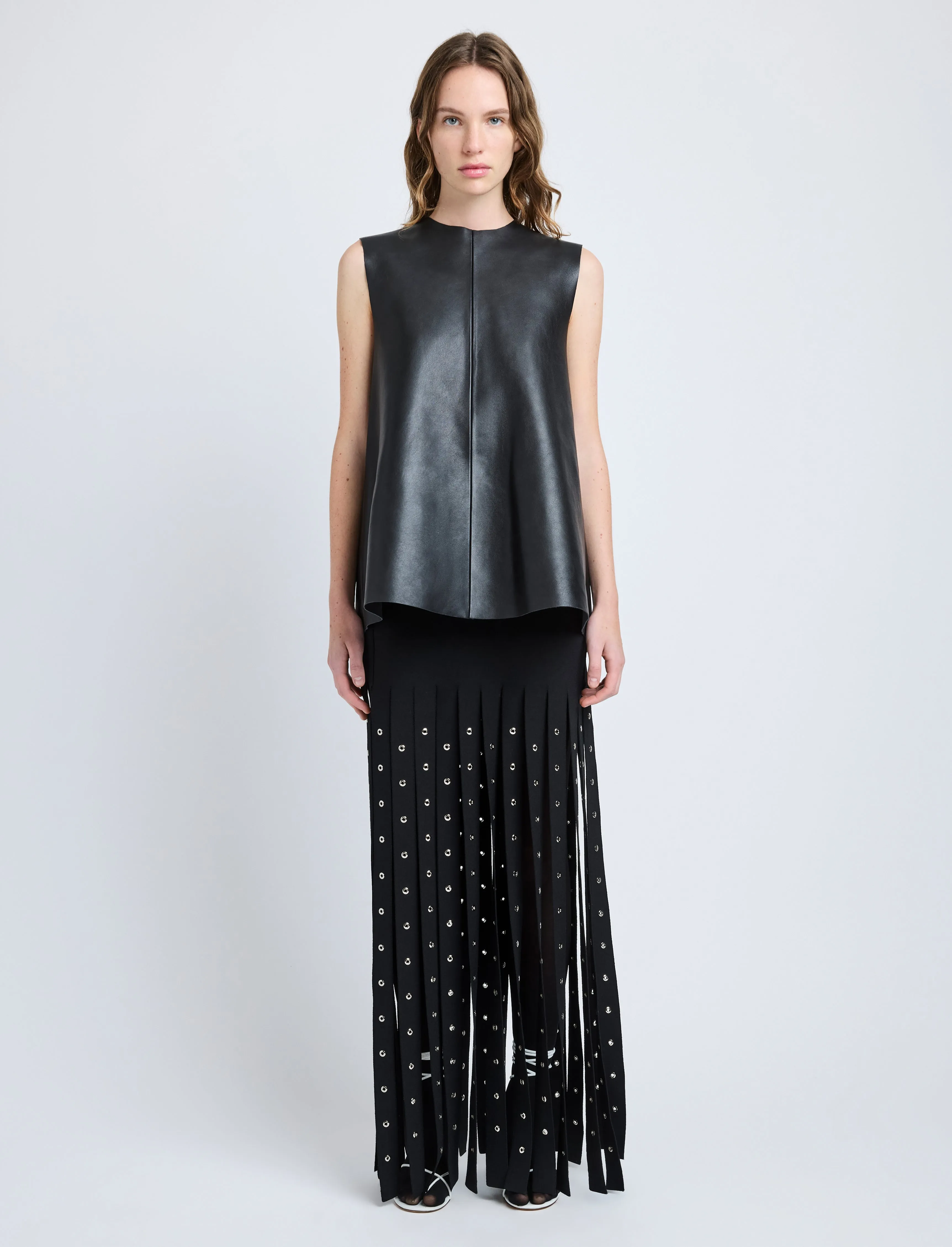 Noa Top in Textured Leather sold by Proenza Schouler product image thumbnail 3