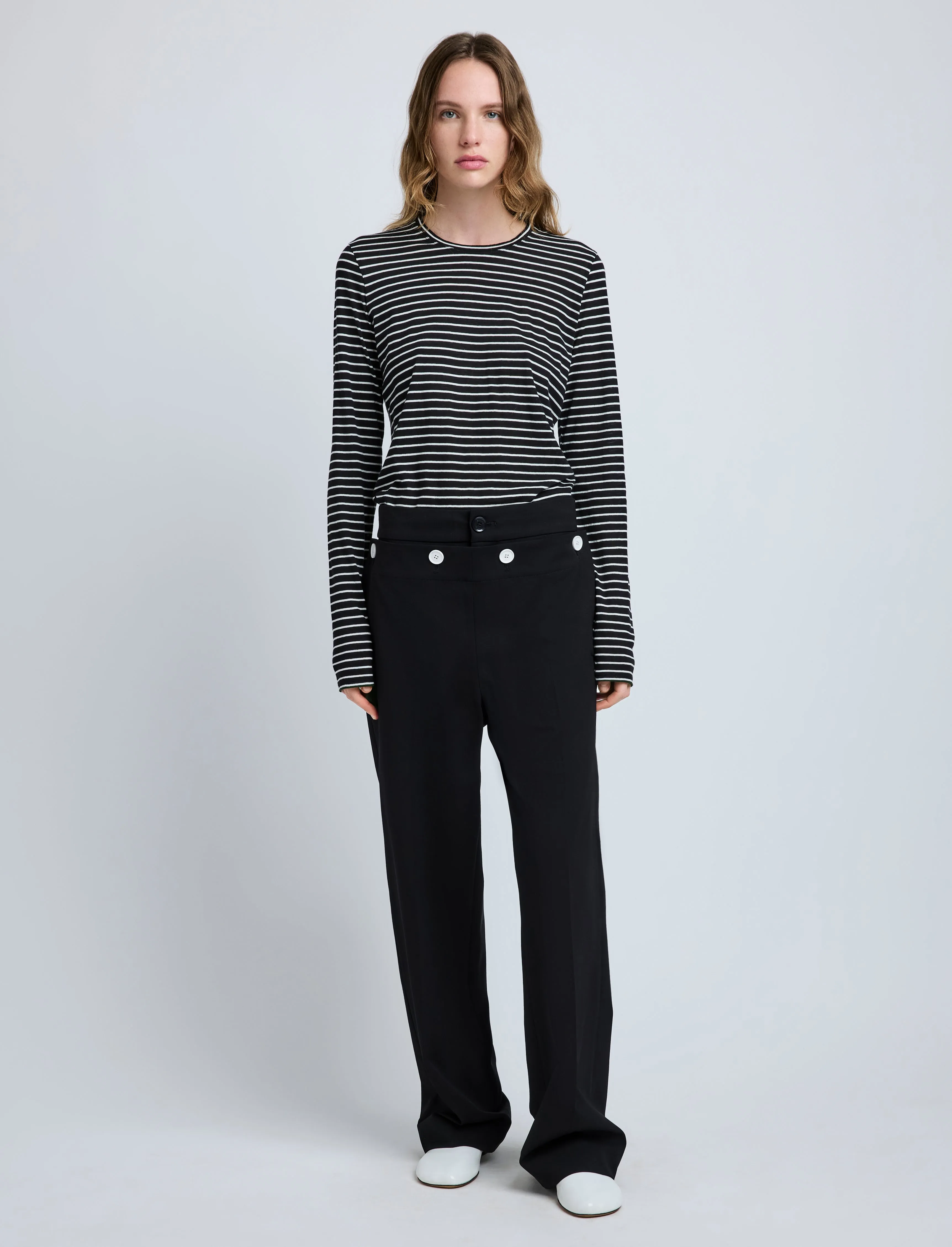 Mia T-Shirt in Cotton Stripe Jersey sold by Proenza Schouler product image thumbnail 3