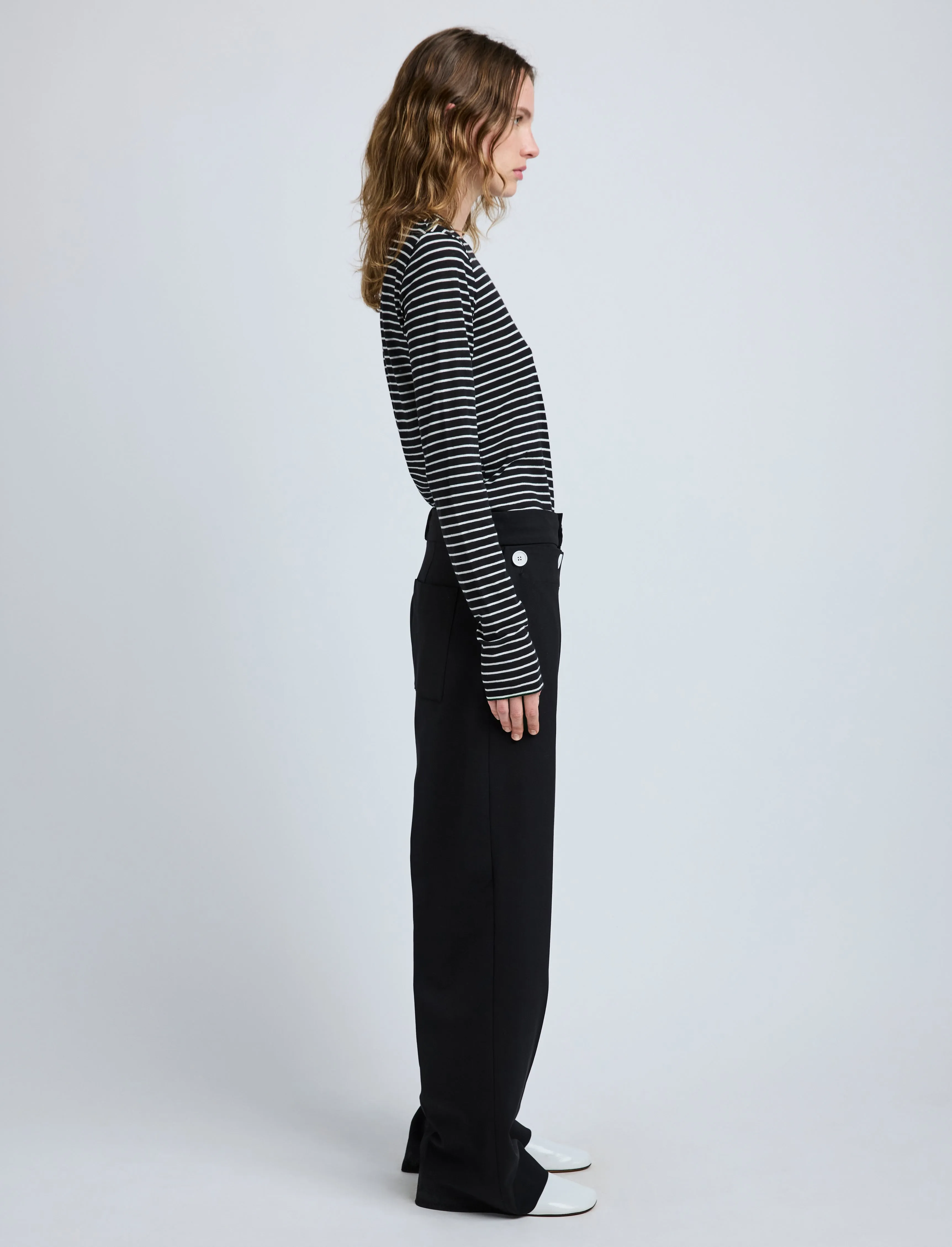 Mia T-Shirt in Cotton Stripe Jersey sold by Proenza Schouler product image thumbnail 4
