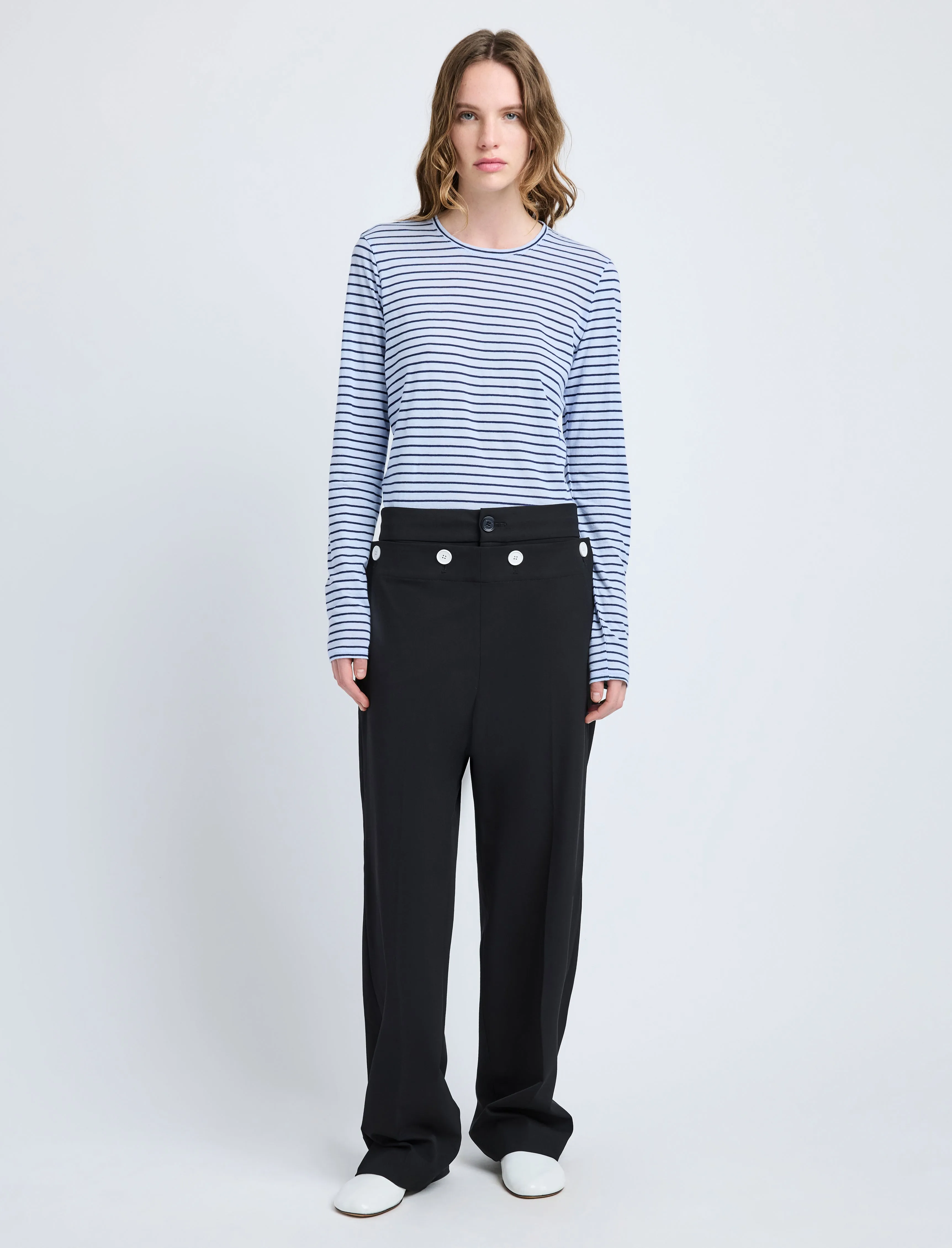 Mia T-Shirt in Cotton Stripe Jersey sold by Proenza Schouler product image thumbnail 3
