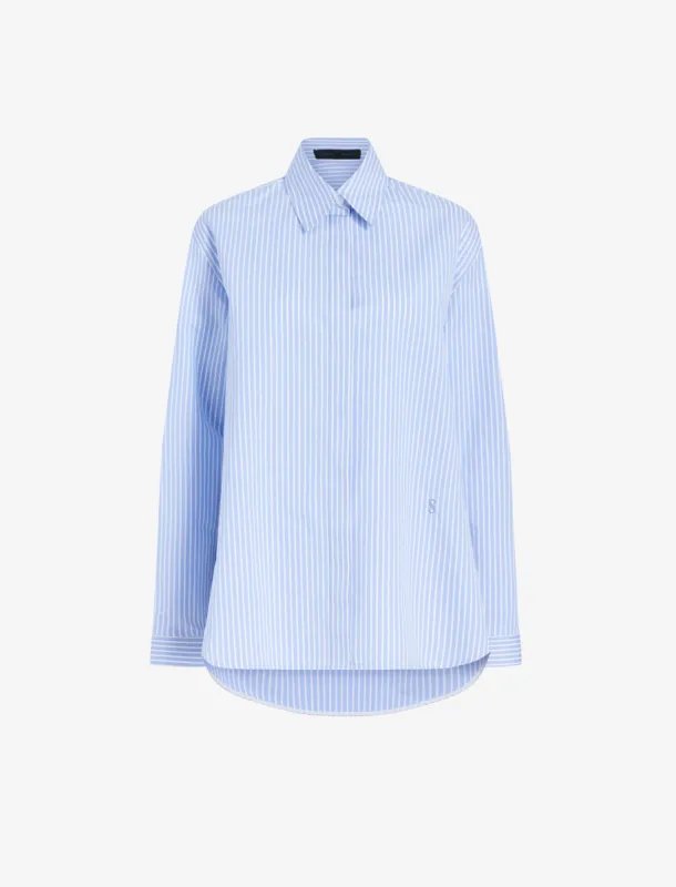 Hunter Top in Stripe Cotton Silk Poplin made by Proenza Schouler