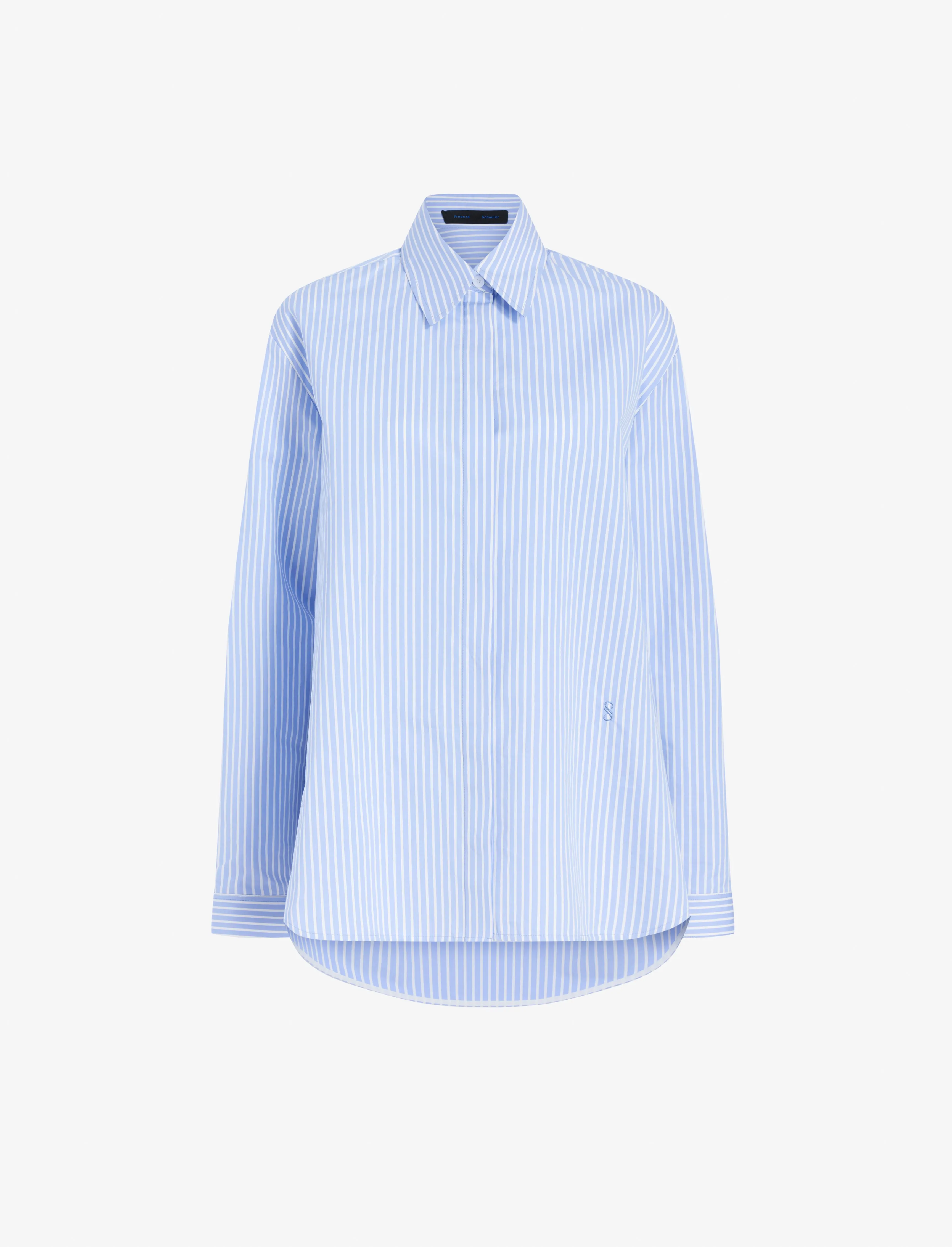 Hunter Top in Stripe Cotton Silk Poplin sold by Proenza Schouler
