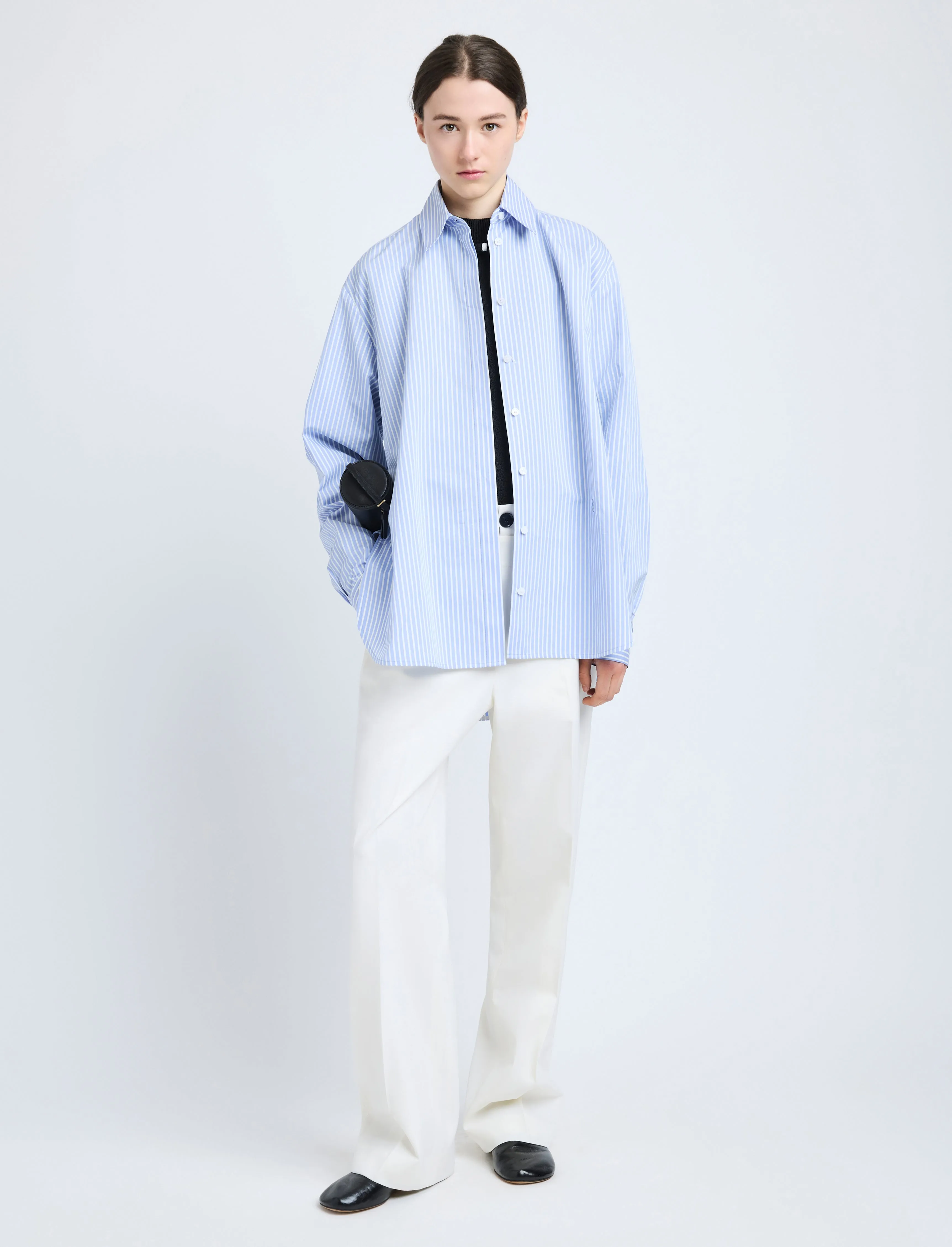 Hunter Top in Stripe Cotton Silk Poplin sold by Proenza Schouler product image thumbnail 3